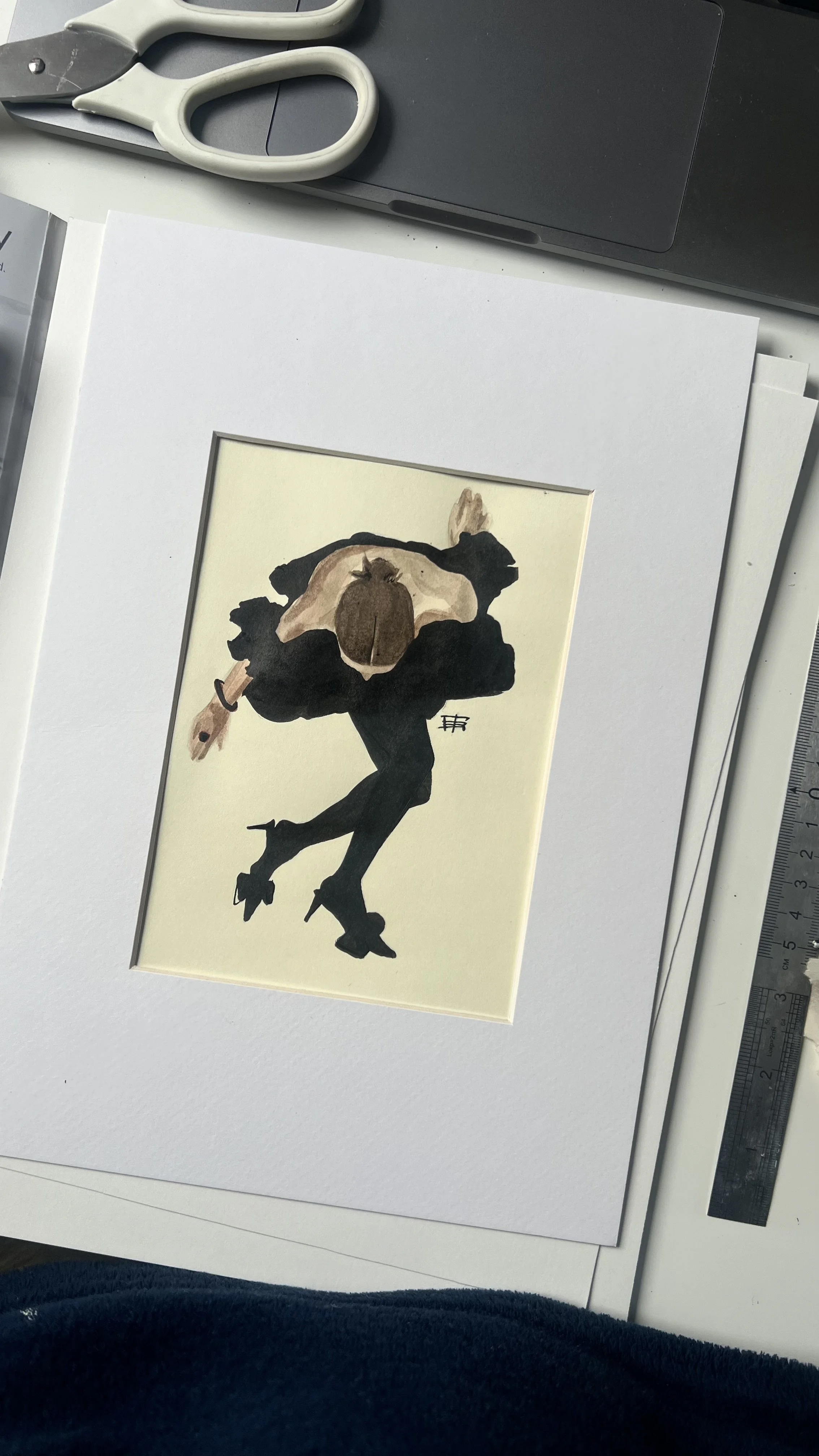 Traditional mixed media fashion illustrations by Emilie Illustrations