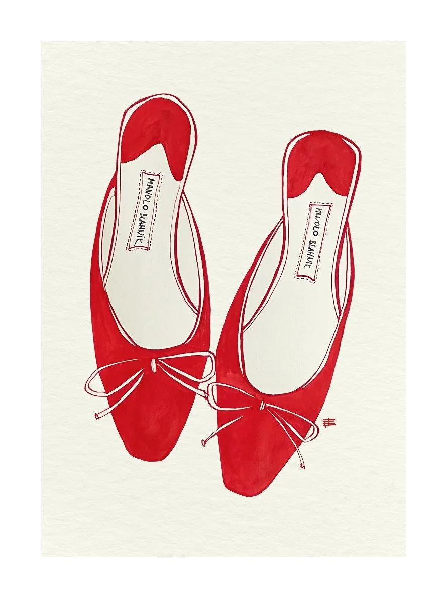 Manolo Blahnik, 2025 
Paper, ink 
21 × 30 cm