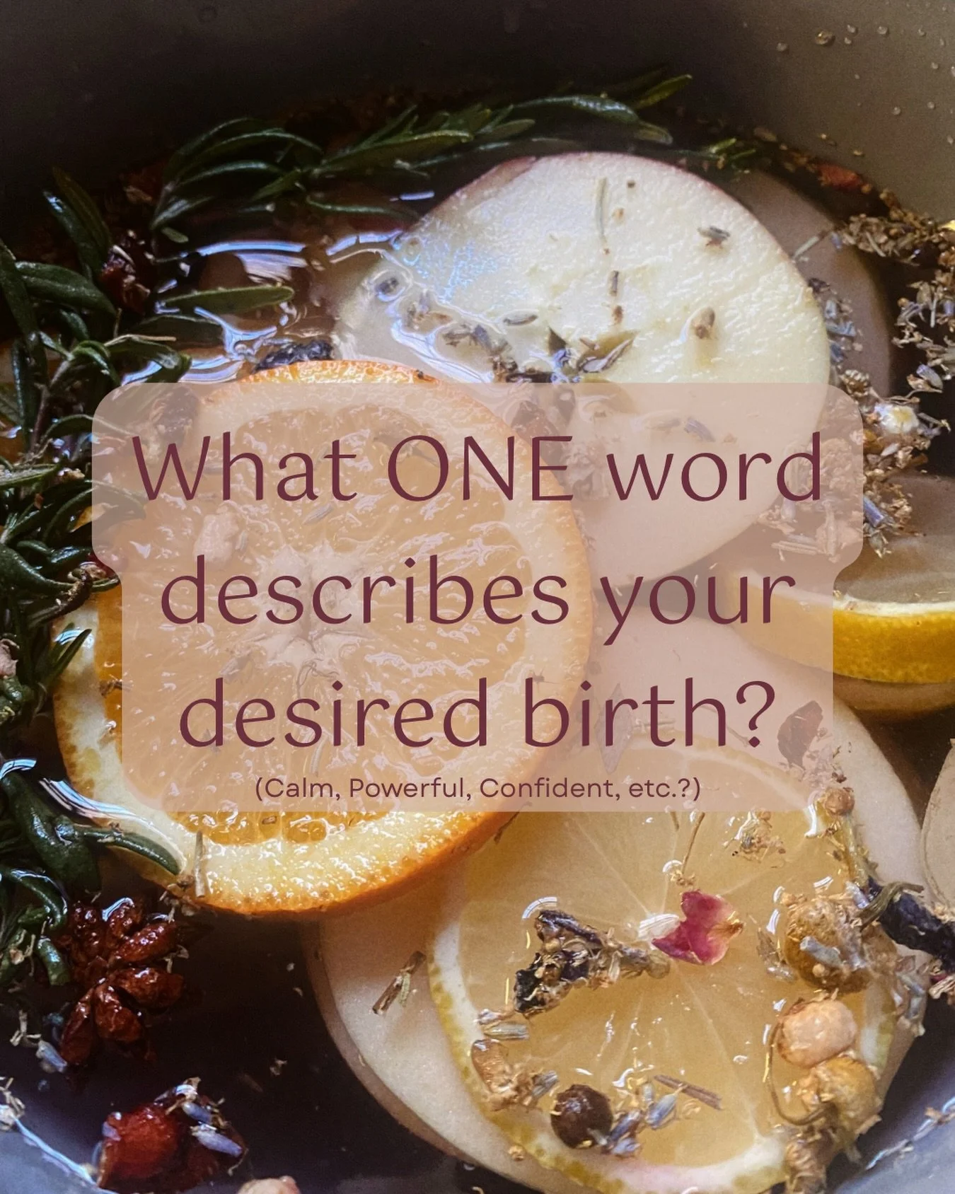 ☀️What one word describes your desired birth?
Calm. Powerful. Grounded. Confident. Supported.&hearts;️

When you envision your birthing experience, what is one word that captures how you want to feel&mdash;or who you want to be in that moment?

And b