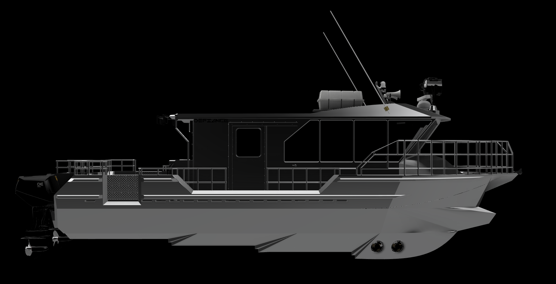 32 stepped hull Catamaran twin oxe diesel 200hp outboards 1.png