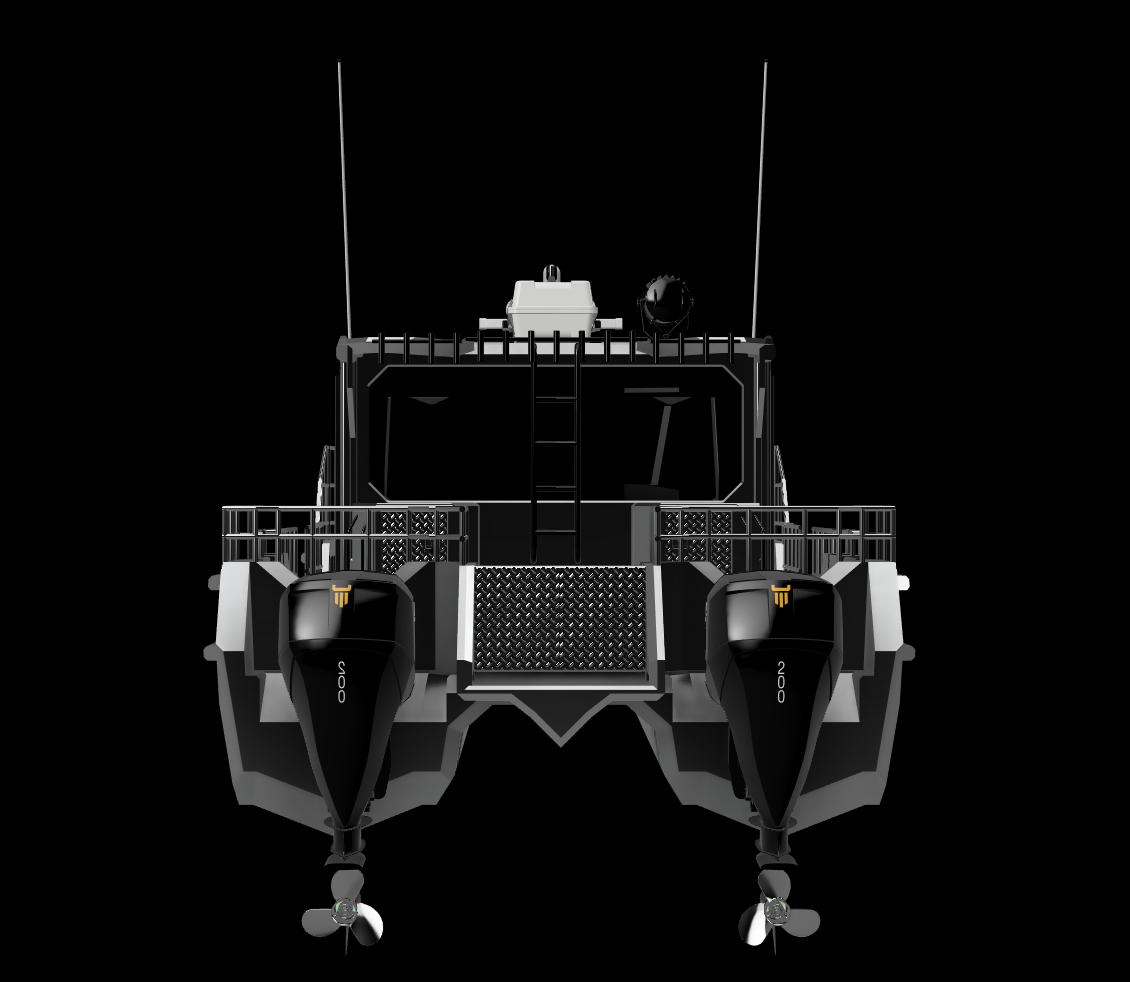 32 stepped hull Catamaran twin oxe diesel 200hp outboards 3.png