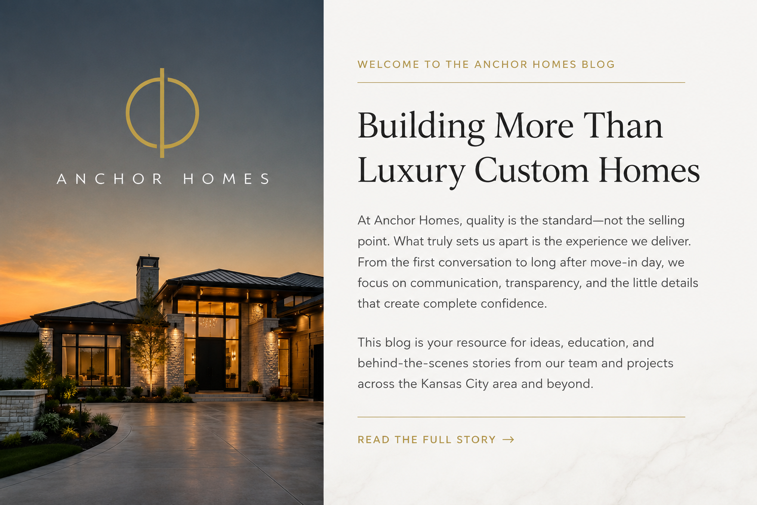 Welcome to the Anchor Homes Blog: Building More Than Luxury Custom Homes