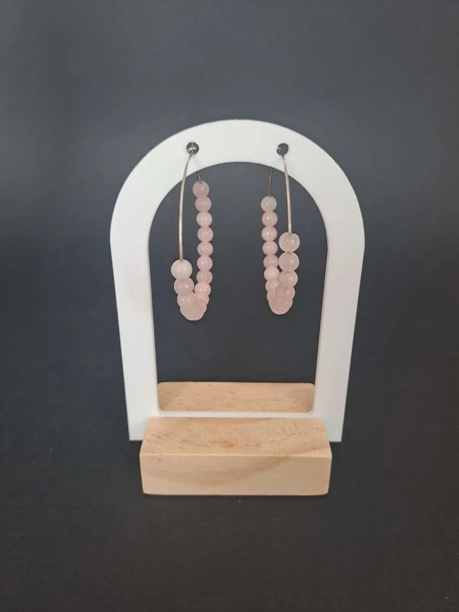 Boucles d'oreilles "Rosanna" Quartz rose