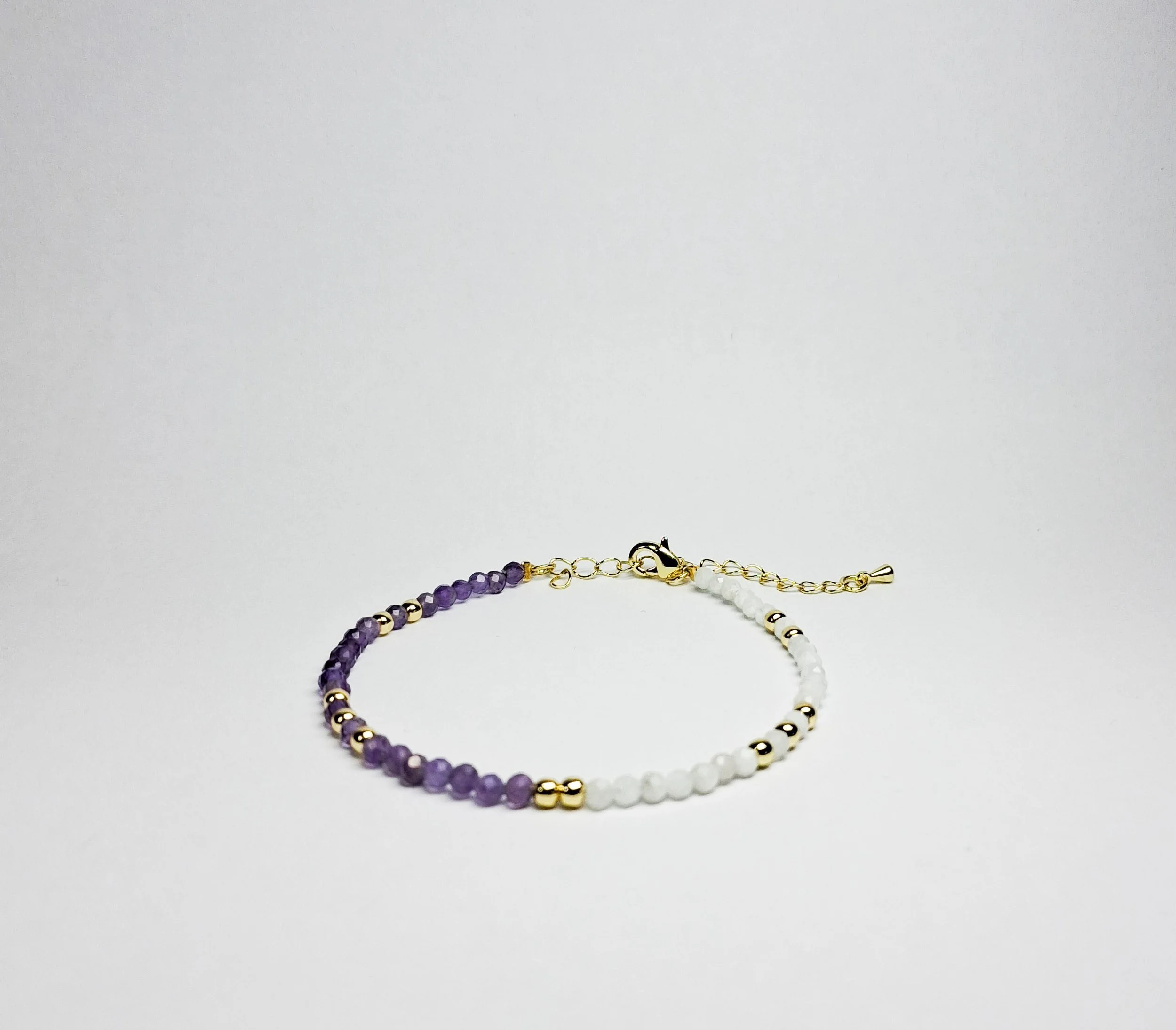Bracelet "Victoria" Améthyste et pierres de Lune
