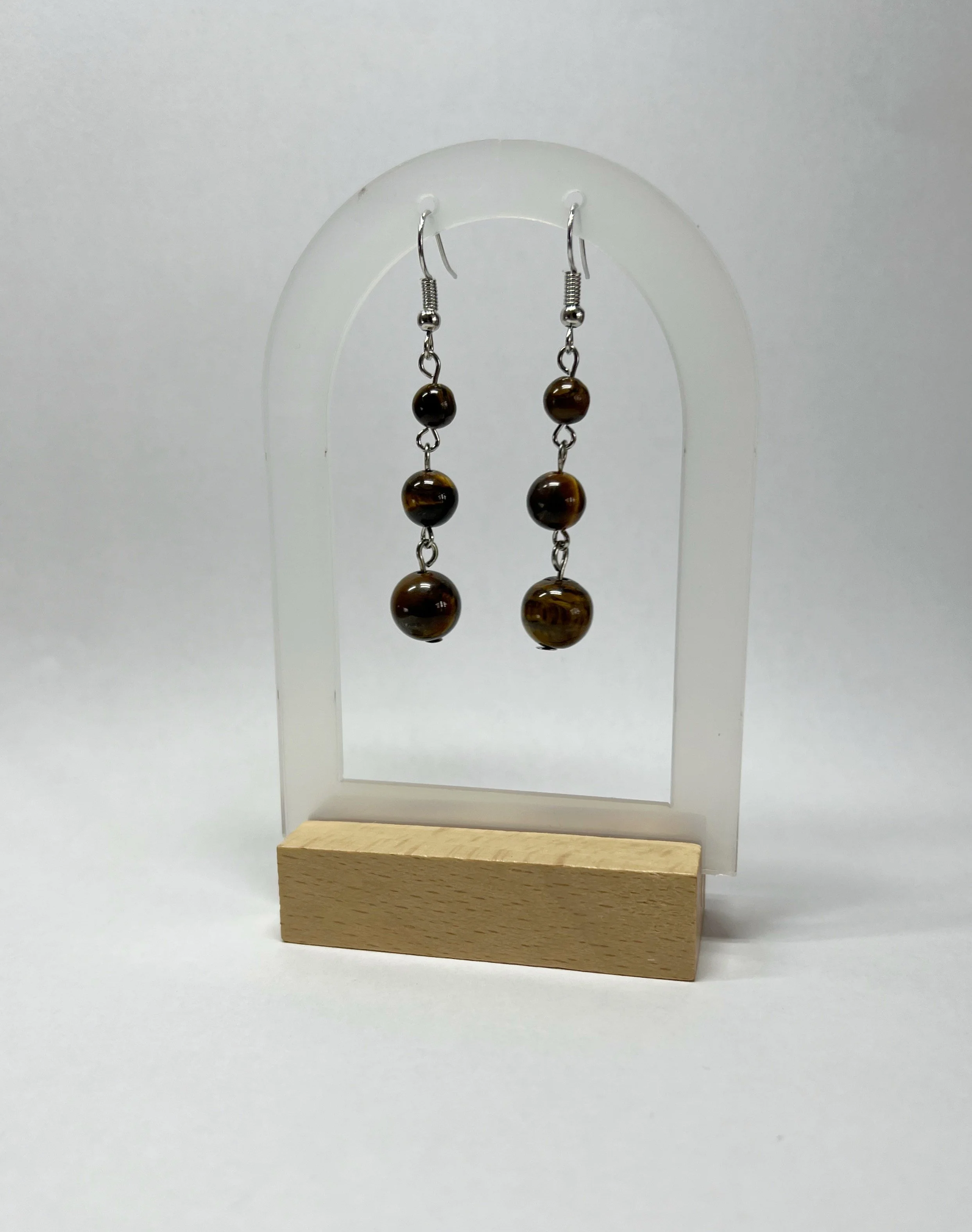 Boucles d'oreilles "Olivia" - Oeil de tigre