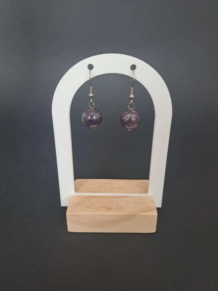 Boucles d'oreilles "Luna" - Améthyste