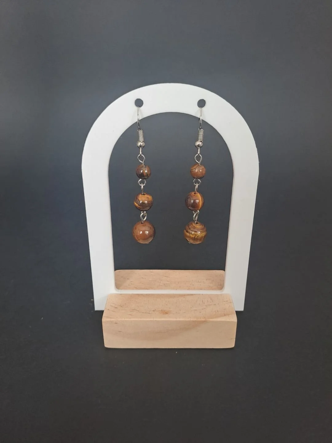 Boucles d'oreilles "Olivia" - Oeil de tigre