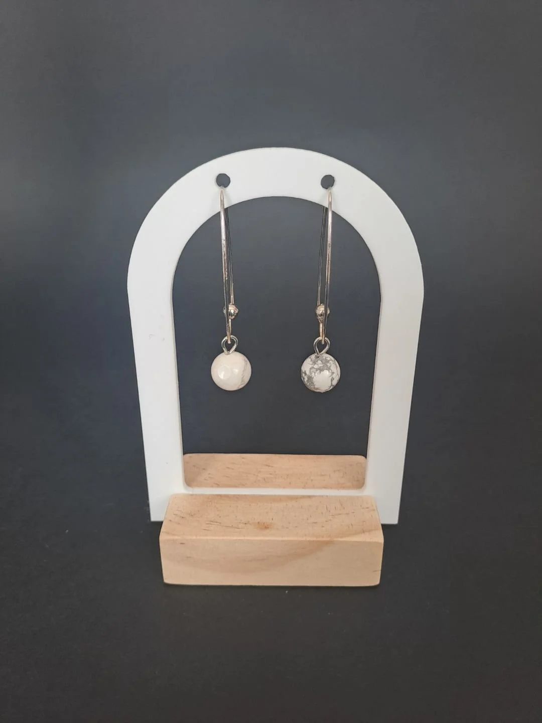 Boucles d'oreilles "Héléna" - Howlite