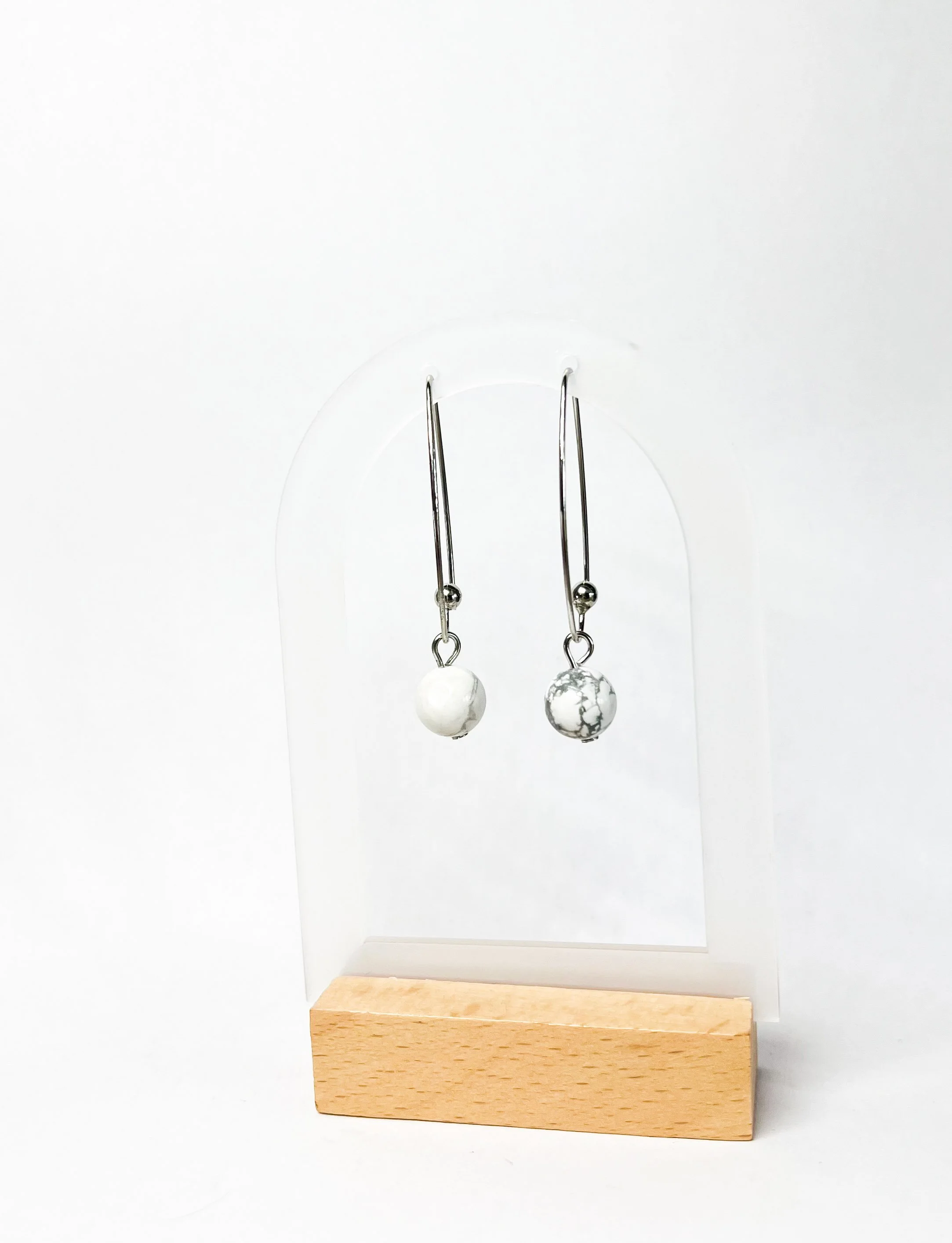 Boucles d'oreilles "Héléna" - Howlite