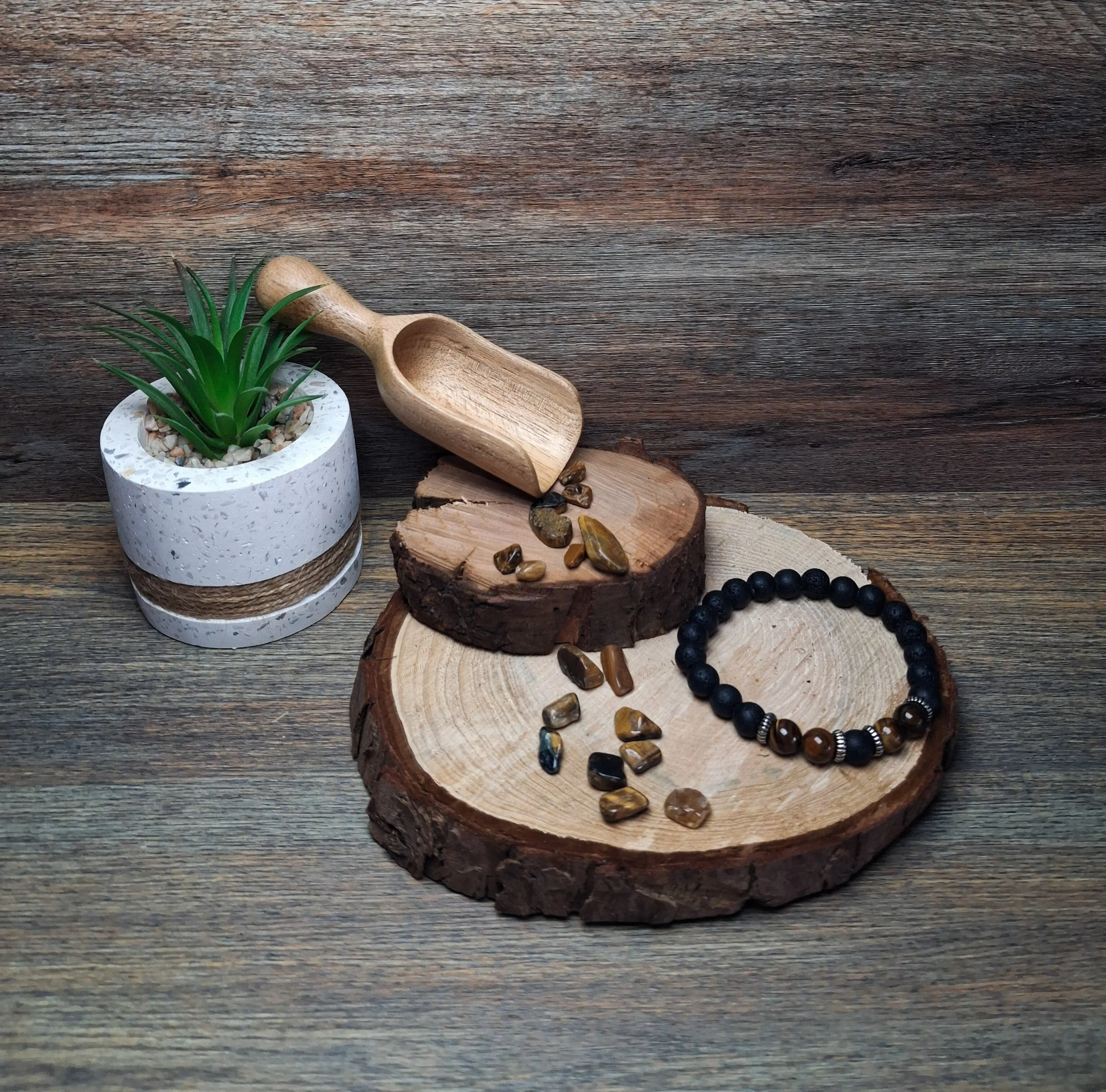 Bracelet Pierre de lave & Oeil de Tigre