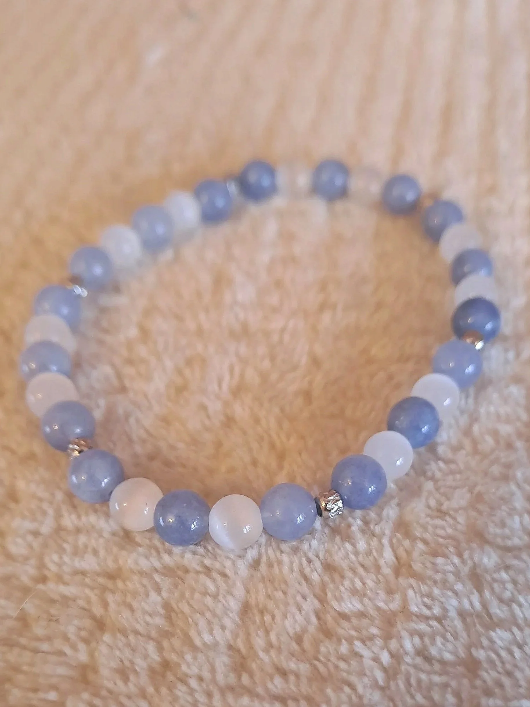 "Souffle de lune " Aigue-marine & Sélénite