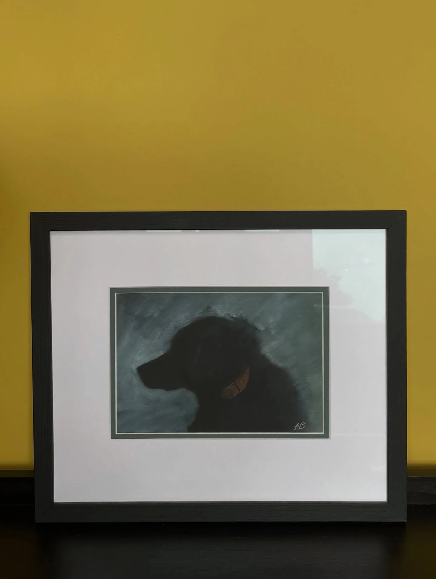 Dropped my beloved &lsquo;Toby&rsquo; artwork off to the @clifdenartsfest @just_a_collective_6  today as part of the arts trail 🐾 Beautifully framed by @brianpgordon57 #irishartist #irishillustrator #dogportraits