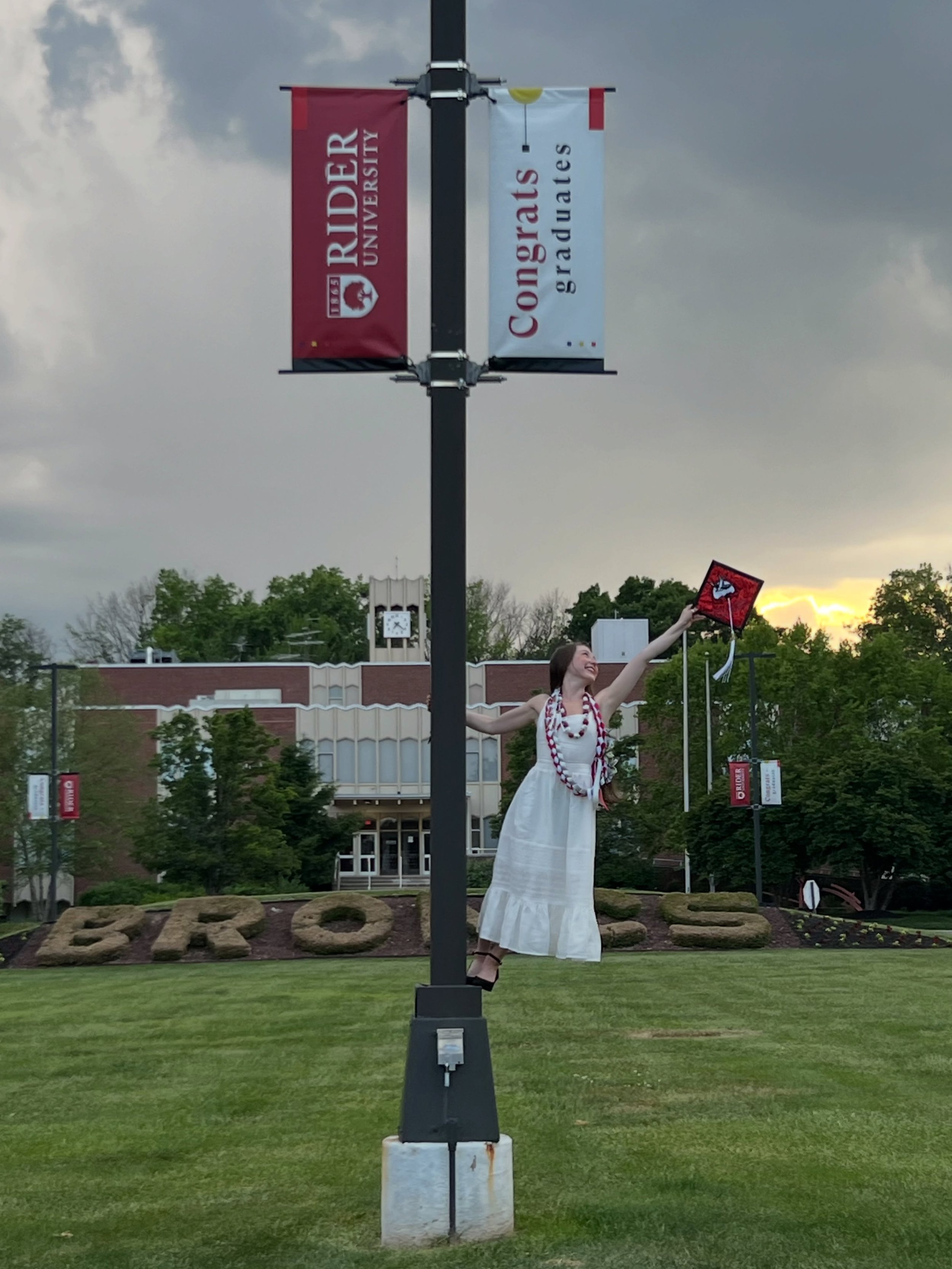 Graduated! I&rsquo;m so grateful for the memories, education, and lifelong friends Rider has given me and am super excited for the next chapter to begin!❤️🖤🤍

As someone very savvy once said, and the quote I bedazzled on my graduation cap, &ldquo;N