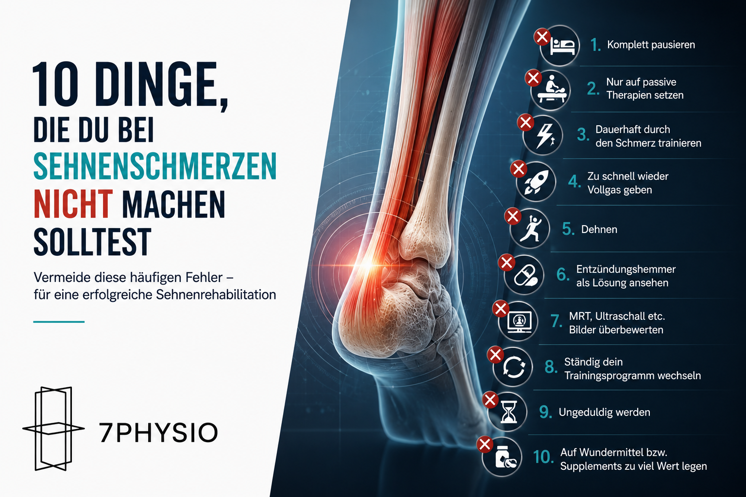 10 Dinge, die du bei Sehnenbeschwerden nicht machen solltest: