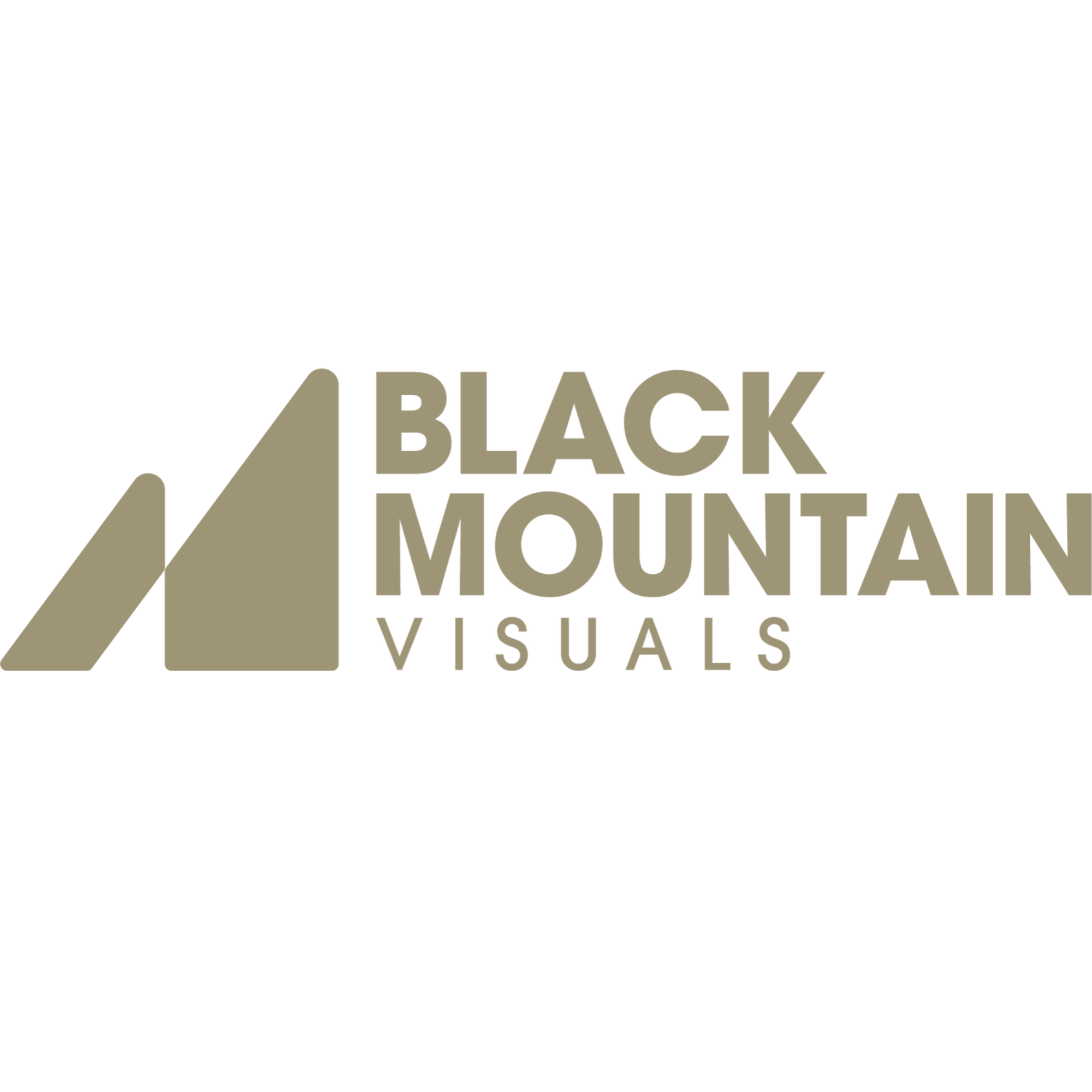 Logo for Black Mountain Visuals with stylized mountain graphic and bold text.