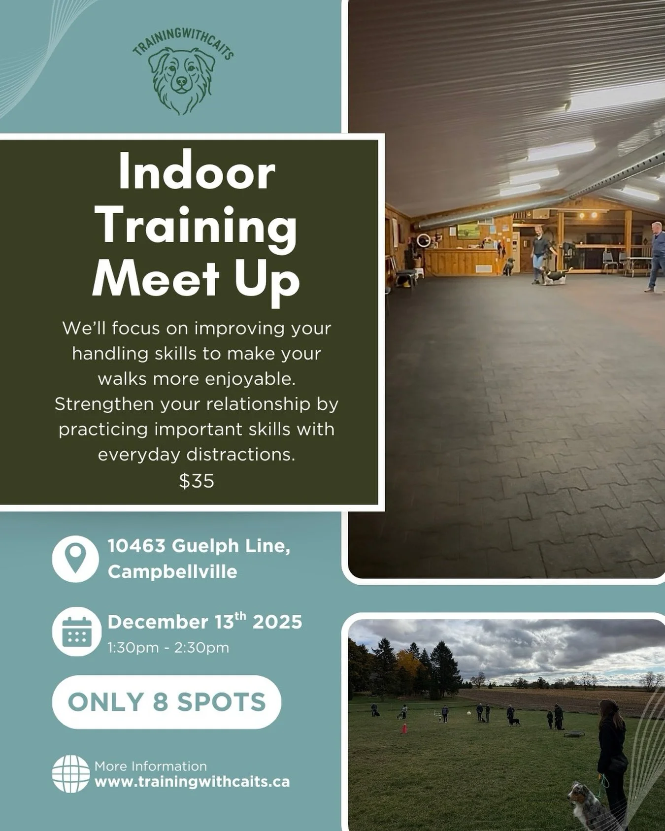 I hope you&rsquo;re not busy next Saturday cause we&rsquo;re having another meet-up! 🤩🤩 

This class is designed to help you and your dog better communicate, so we&rsquo;ll focus on leash work, fine tuning your skills as the handler, and building u