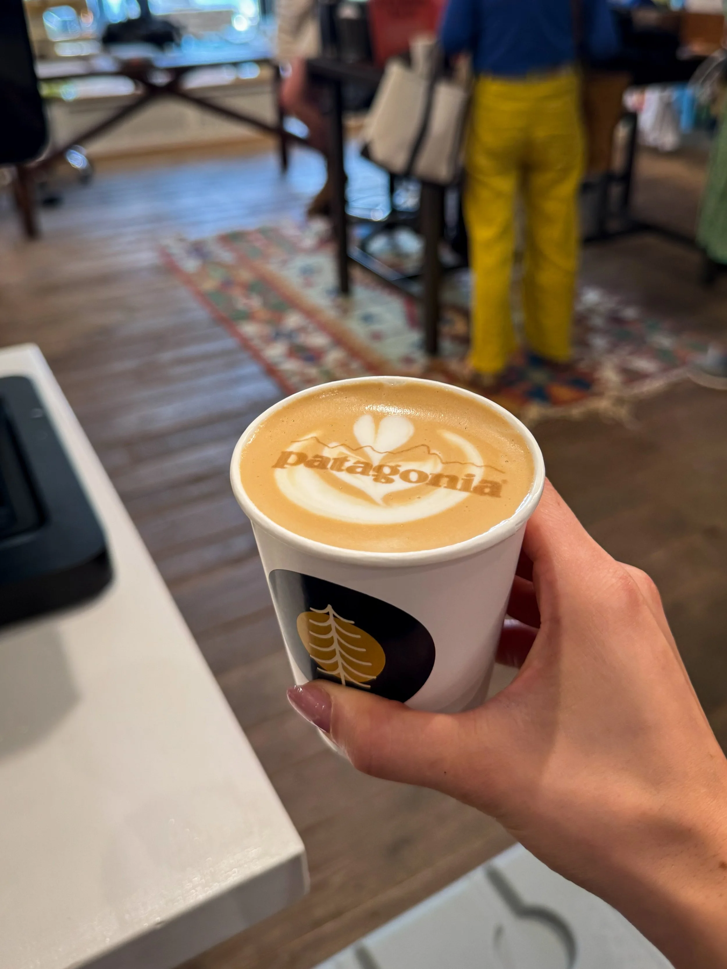 Custom printed latte from a coffee cart in Wayne PA near Philadelphia for a retail activation