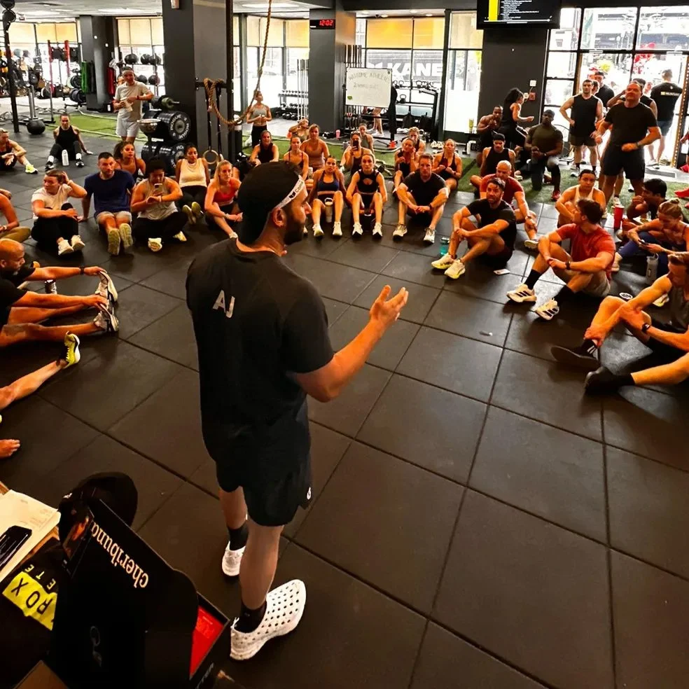 Coach AJ Talking To HYROX Class