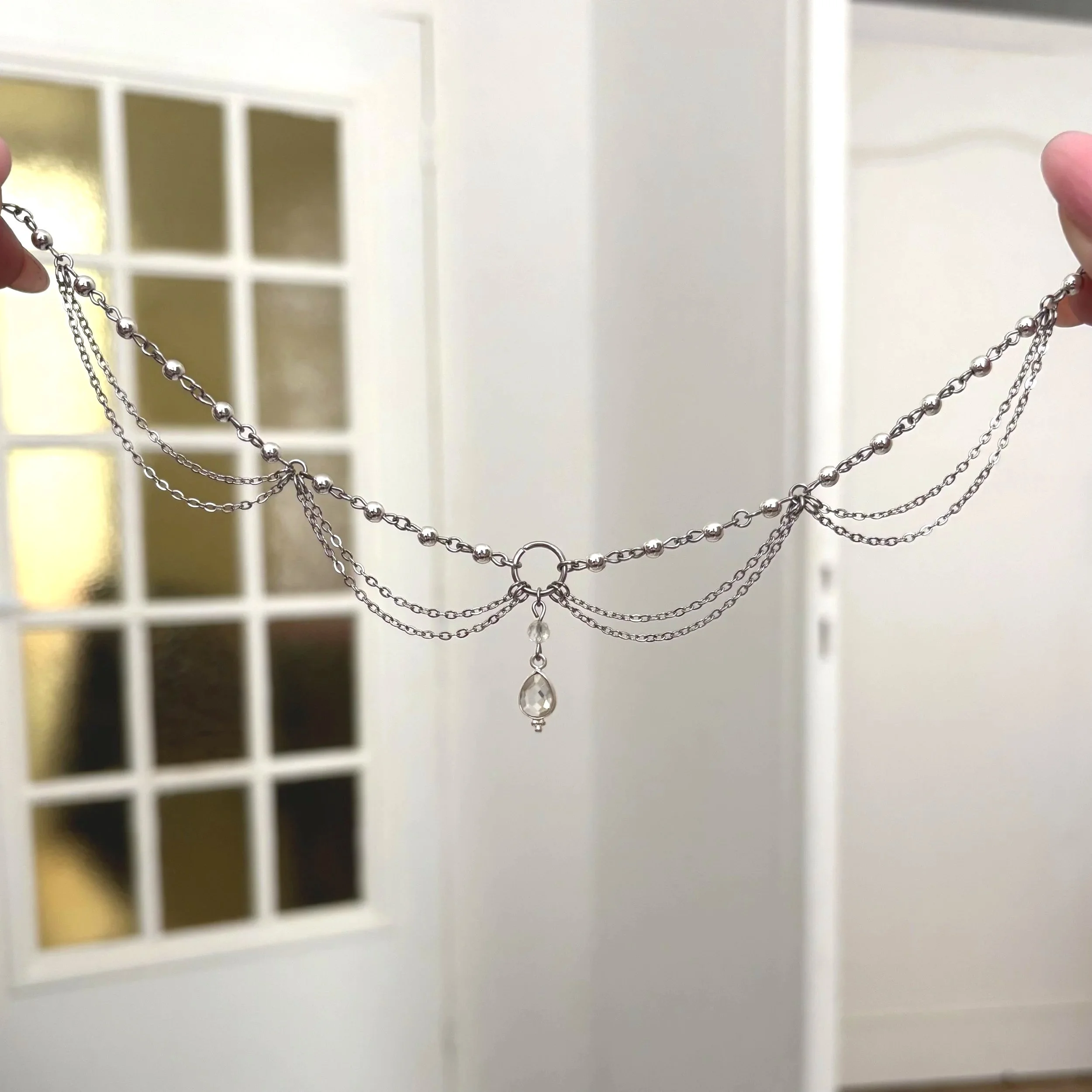 Collier Hématite et cristal de roche