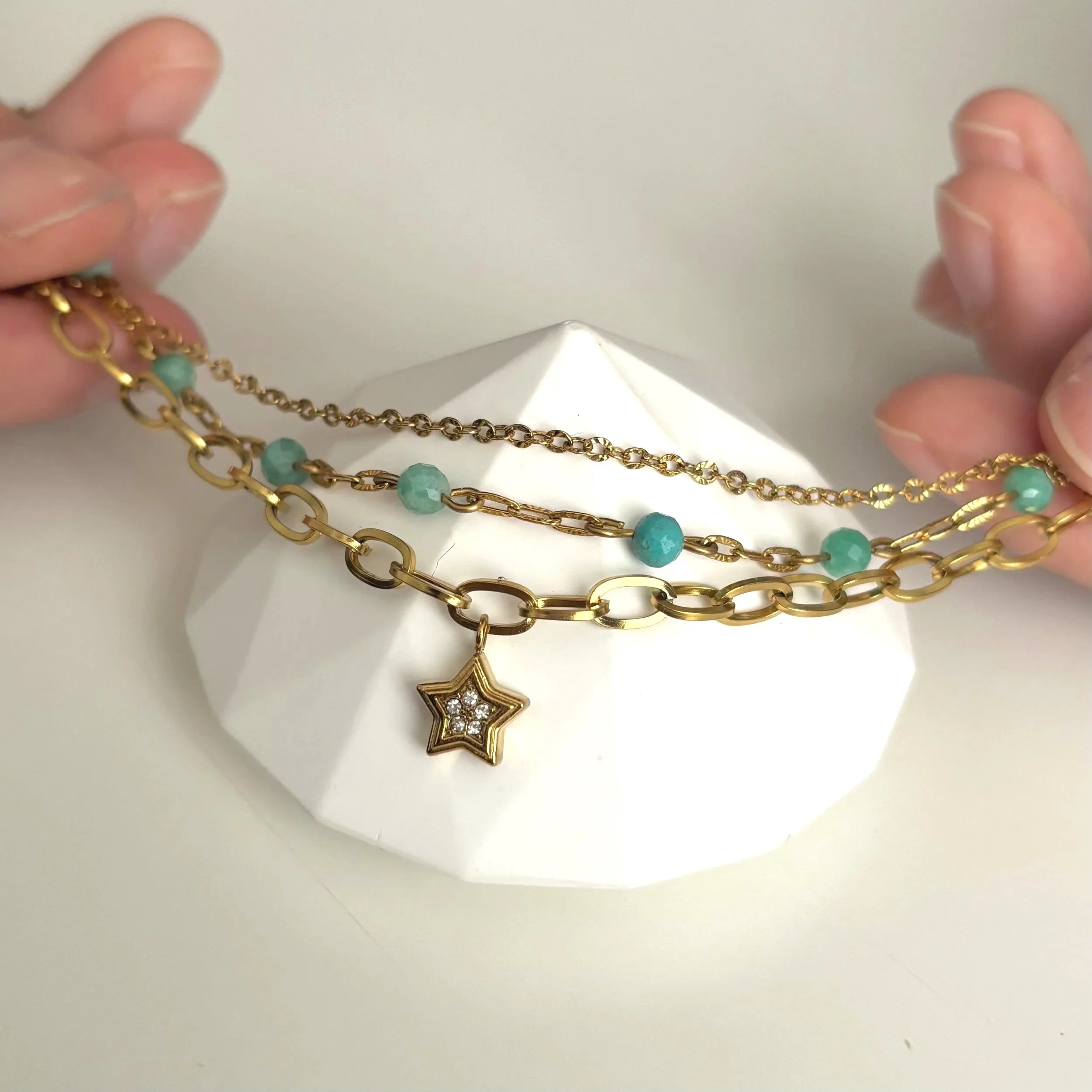 Bracelet triple - Amazonite
