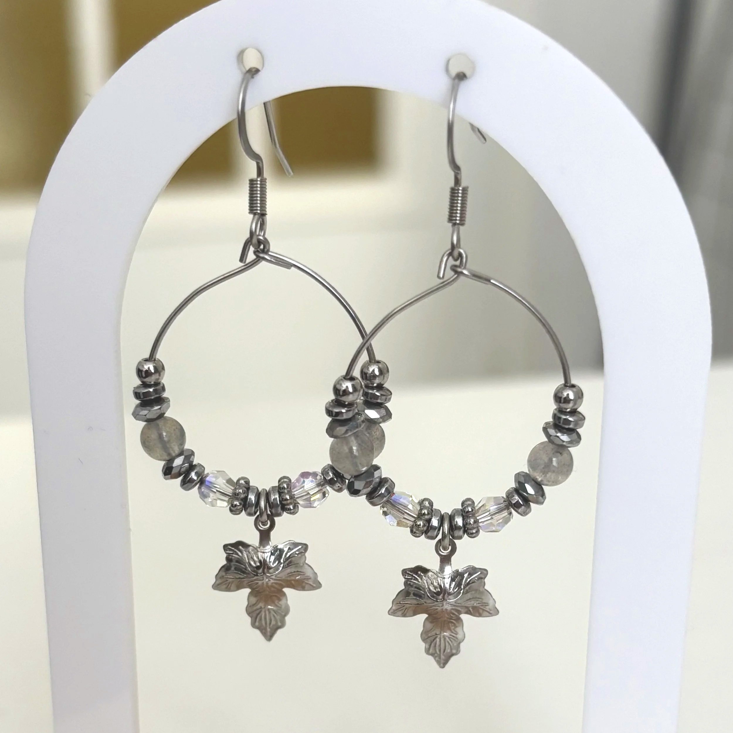 Boucles d'oreilles érable - Labradorite