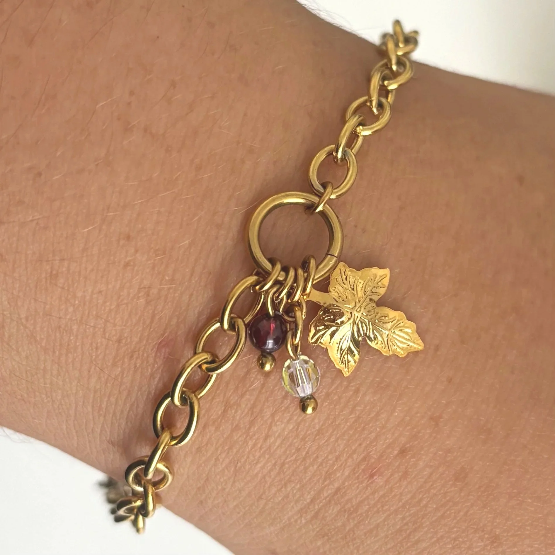 Bracelet érable - Grenat