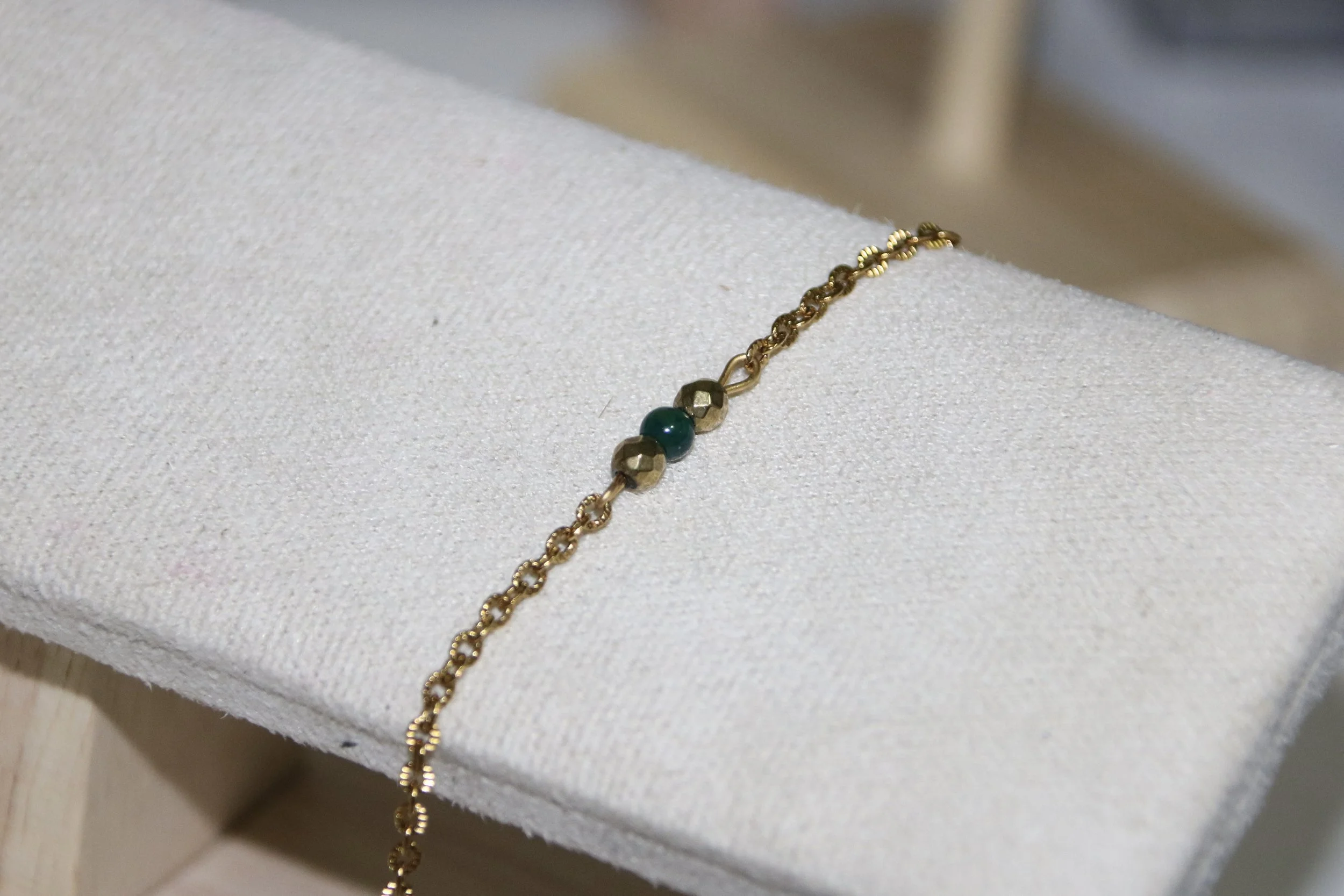 Bracelet agate et hématite doré