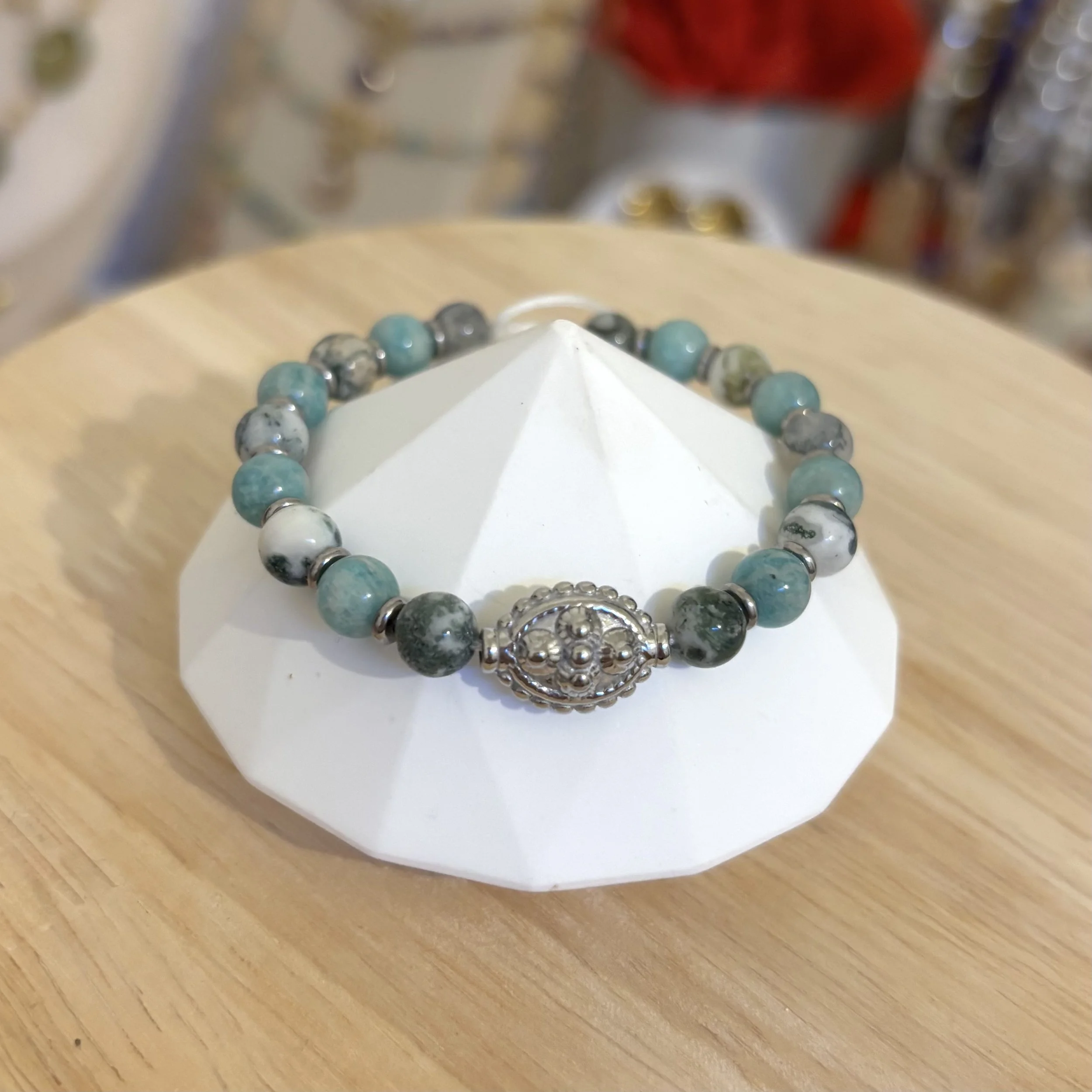 Bracelet - Agate arbre et amazonite