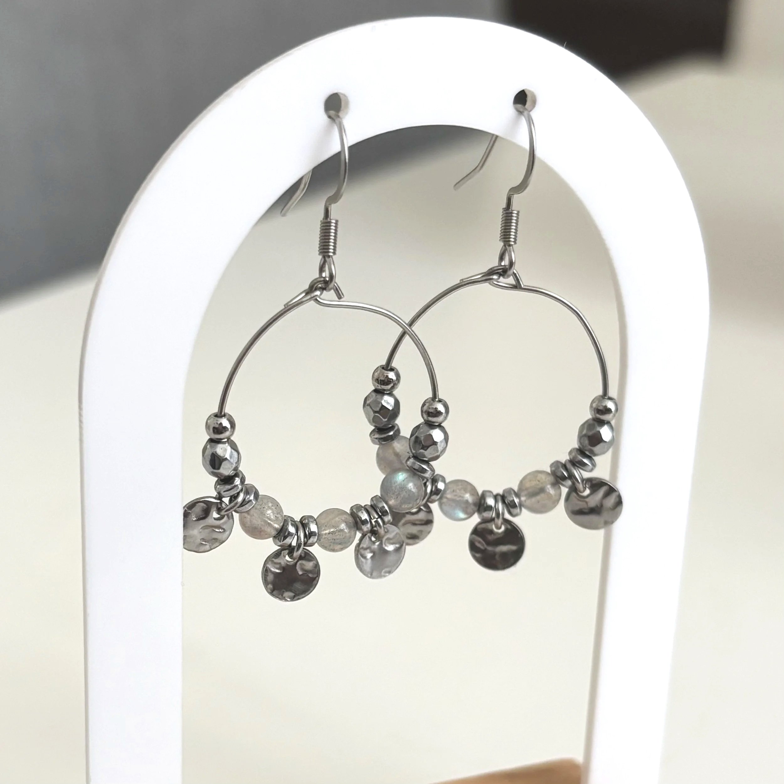 Boucles d'oreilles pampilles - Labradorite
