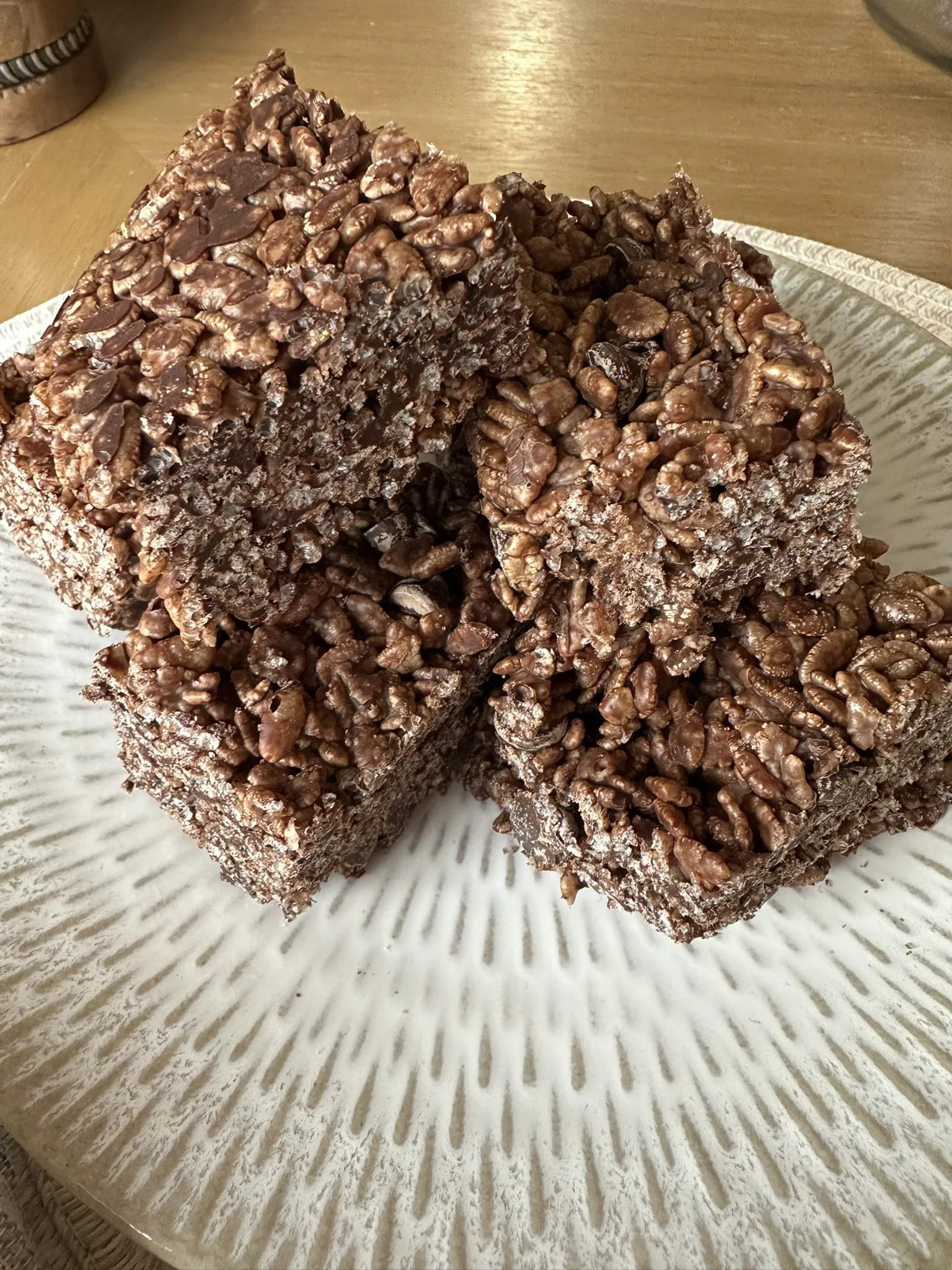 Chocolate Rice Crispy Treats (No Marshmallows)