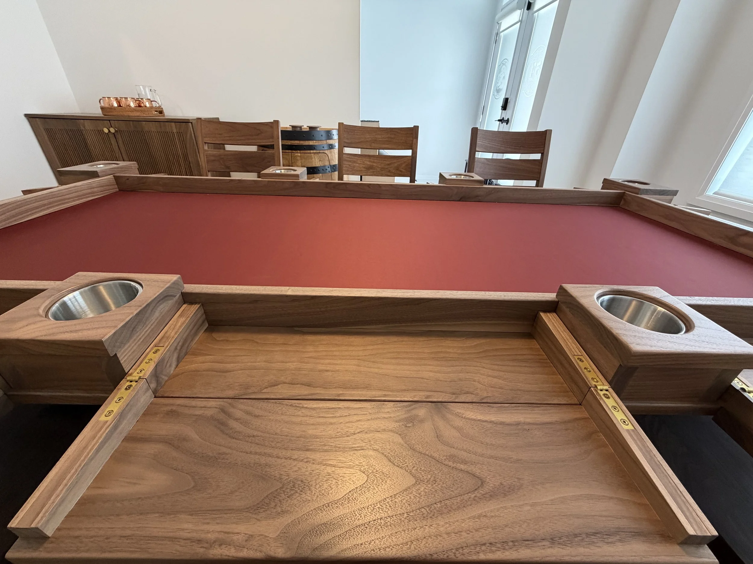 a view sitting at a player station when it is folded out