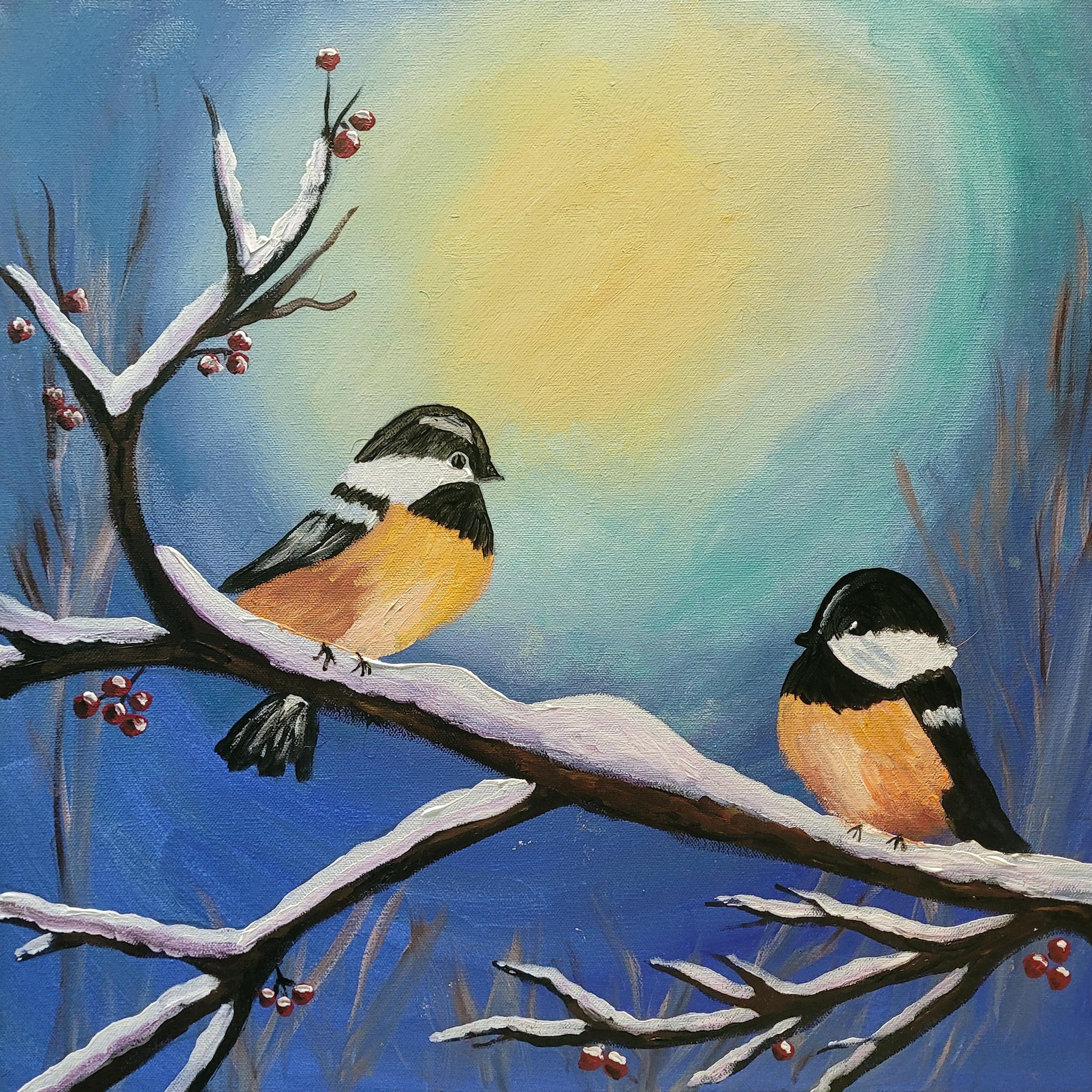 Chick-a-dee Painting - Jan. 24