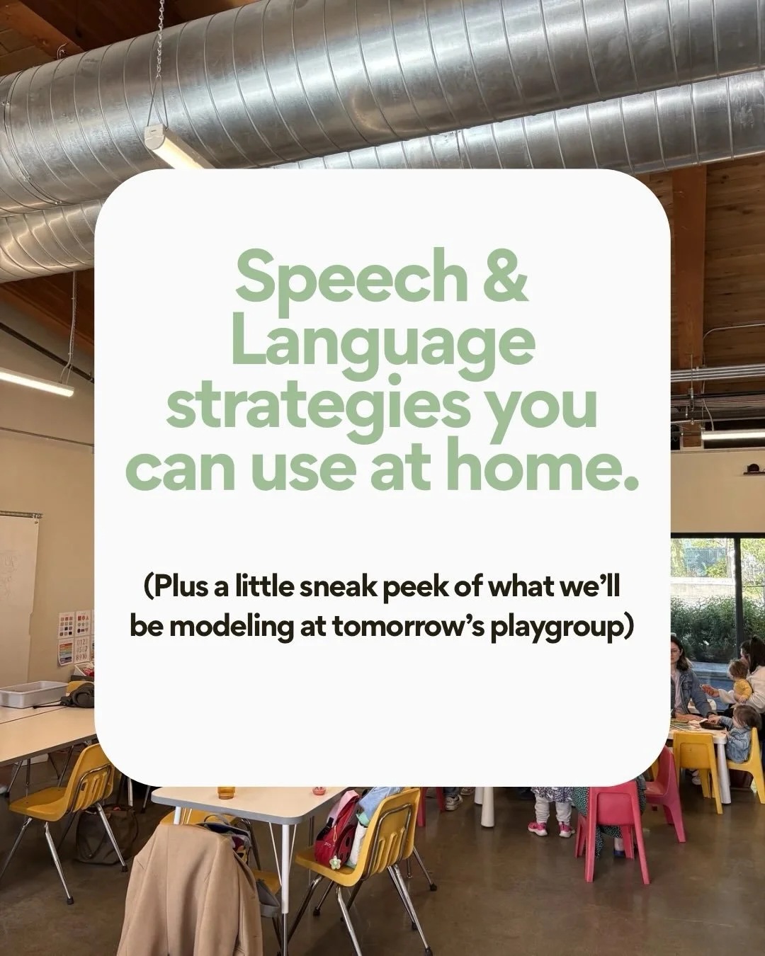 Simple language strategies can make a BIG difference. 

These are some of ways I model language during our baby + toddler communication playgroups, and tomorrow&rsquo;s session will include lots of playful opportunities to practice them together!

Wh