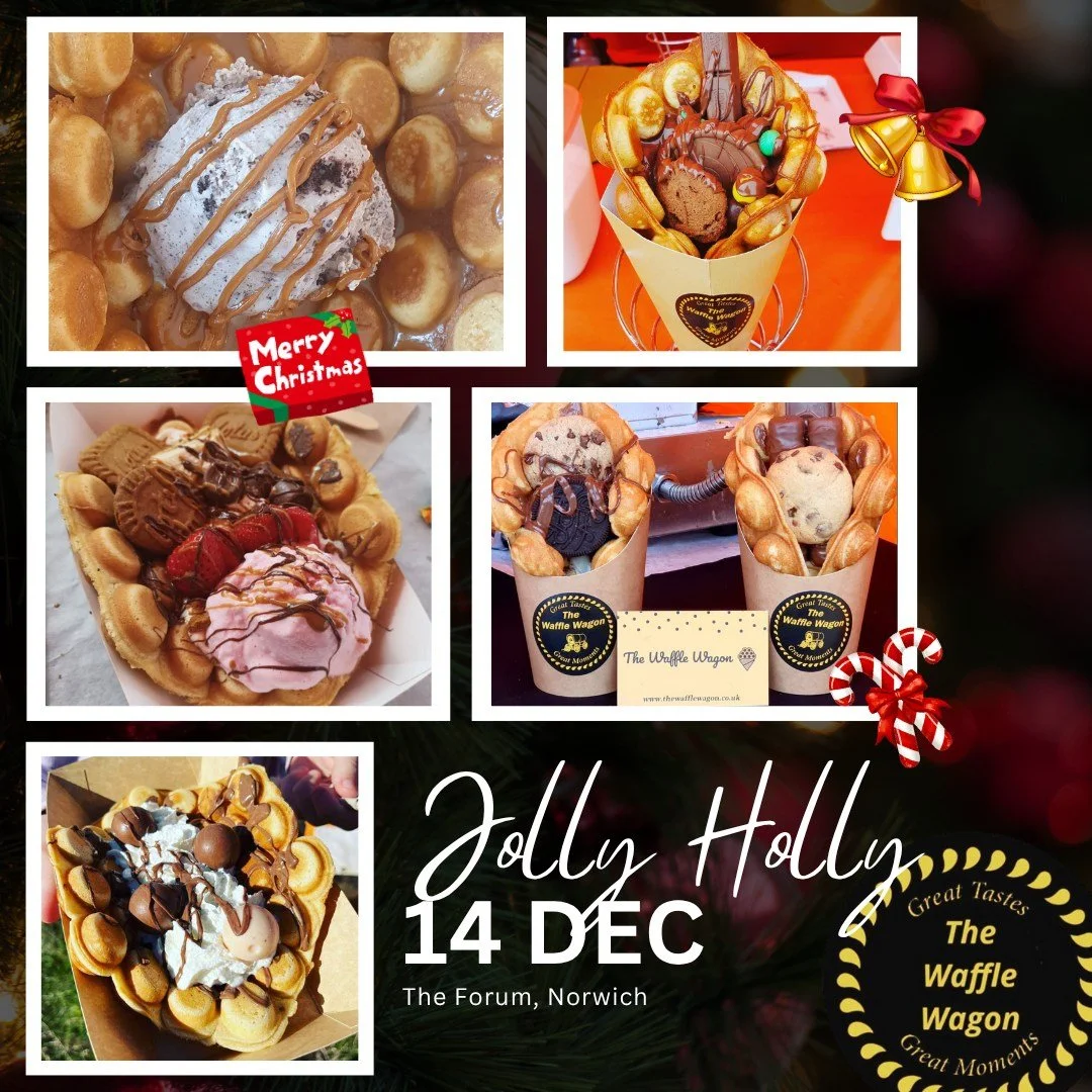 ✨ Street Food Spotlight: The Waffle Wagon 🧇

We&rsquo;re thrilled to have @thewafflewagons gon serving up sweet, warm, handcrafted waffles at the Jolly Holly Workshops &amp; Fair on Sunday 14th December, 10am&ndash;5pm outside at The Forum Norwich!
