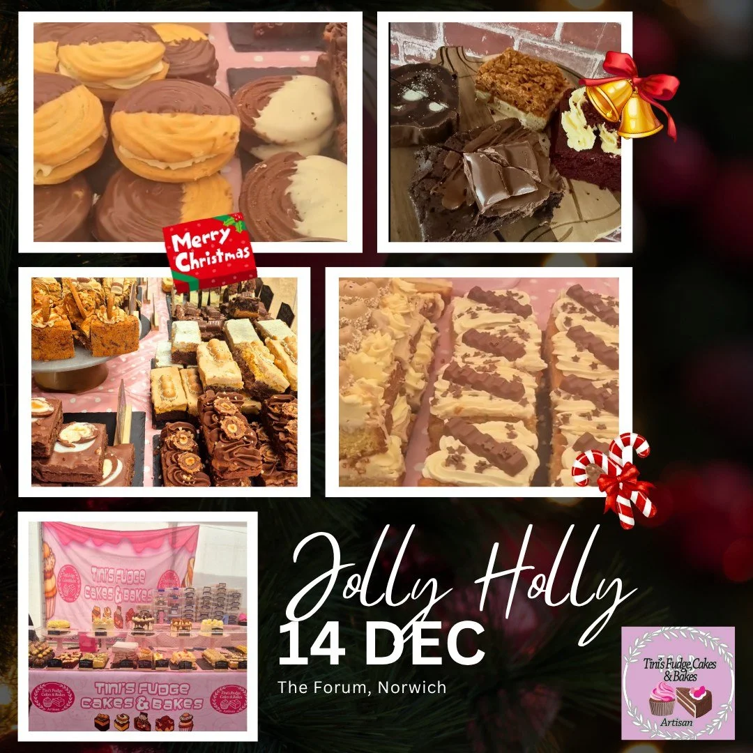 ✨ Foodie Spotlight: Tini&rsquo;s Fudge, Cakes &amp; Bakes ✨

We&rsquo;re very excited to welcome @tinisfudge_cakes__bakes to the Jolly Holly Workshops &amp; Fair, trading outside at The Forum, Norwich on Sunday 14th December, 10am&ndash;5pm!

Tini&rs