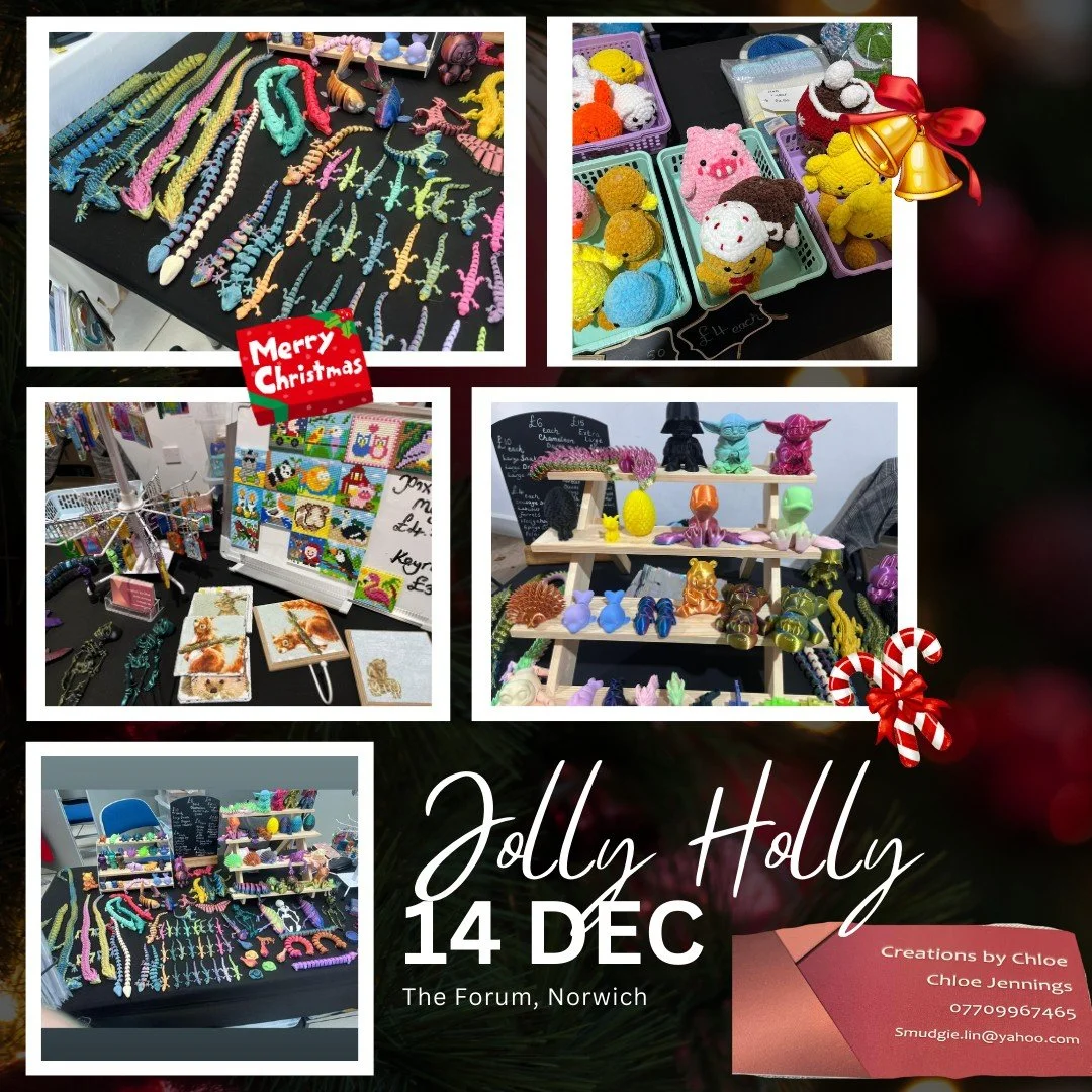 ✨ Vendor Spotlight: Chloe&rsquo;s Creations ✨

We&rsquo;re thrilled to welcome Chloe&rsquo;s Creations, the talented grandmother&ndash;granddaughter duo Chloe and Linda, to our Jolly Holly Workshops &amp; Fair this Sunday 14th December, 10am&ndash;5p