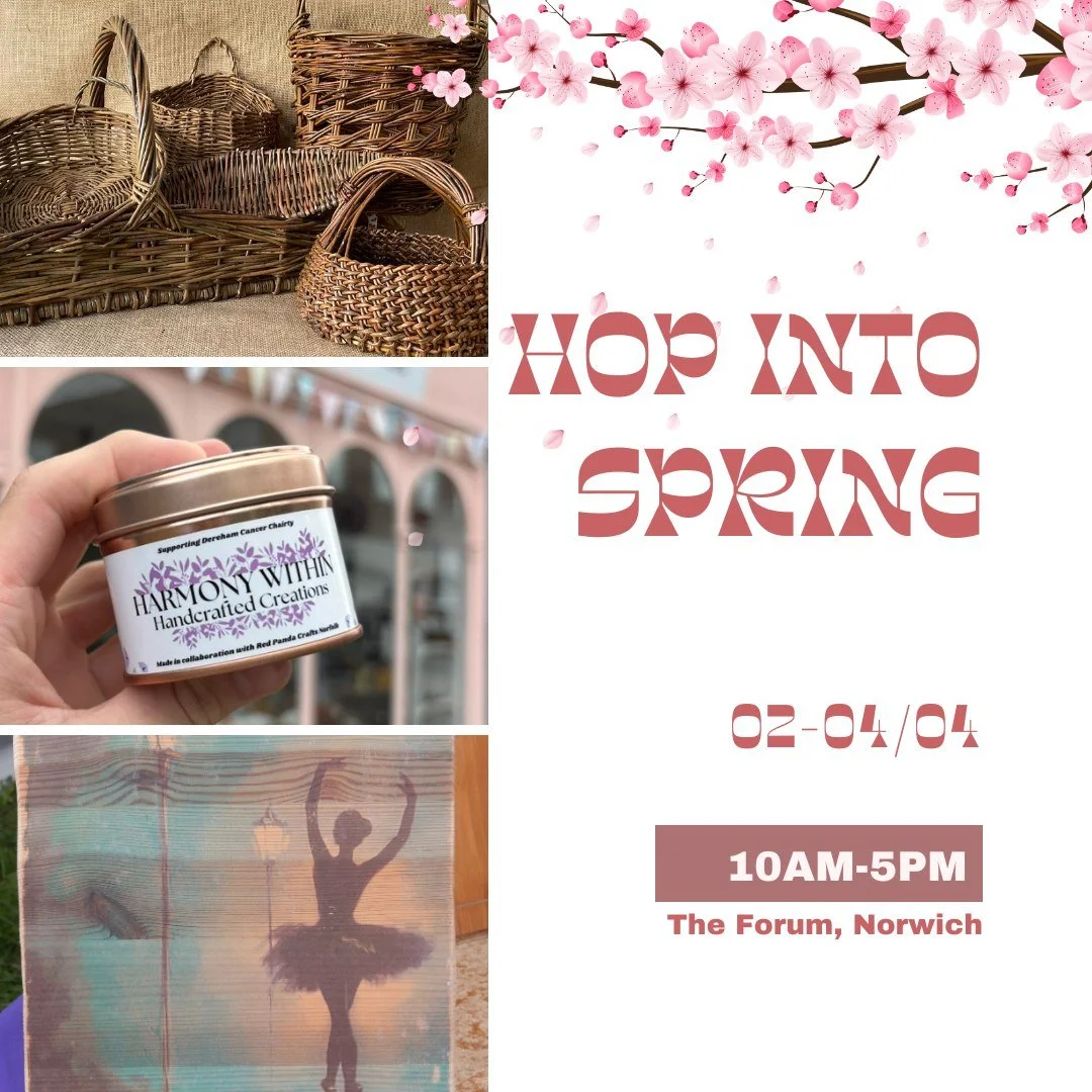 Hop into Spring with us!

From 02nd - 04th April, our crafters, makers, bakers and street food vendors will be in and outside The Forum for our Hop into Spring market. With a performance by @ronanwilliamsmusic  on Thursday at 2pm, and a Mini Grand Pi