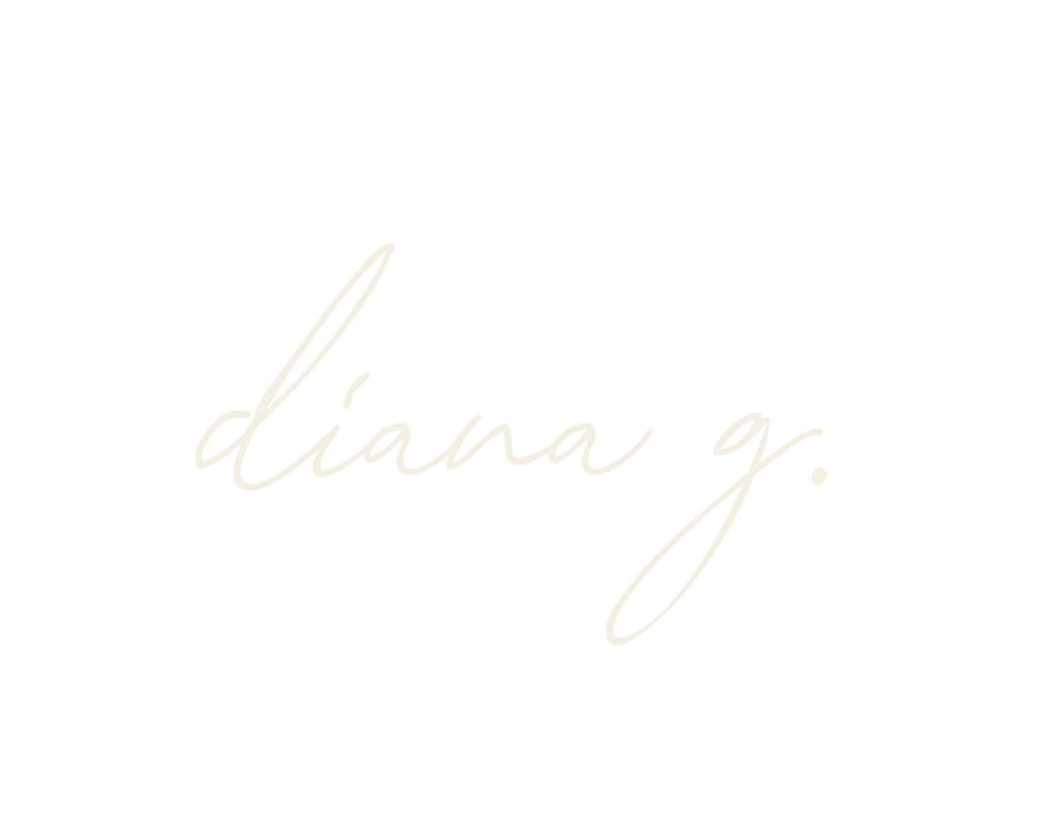 Black background with the handwritten white text 'diana g.'.
