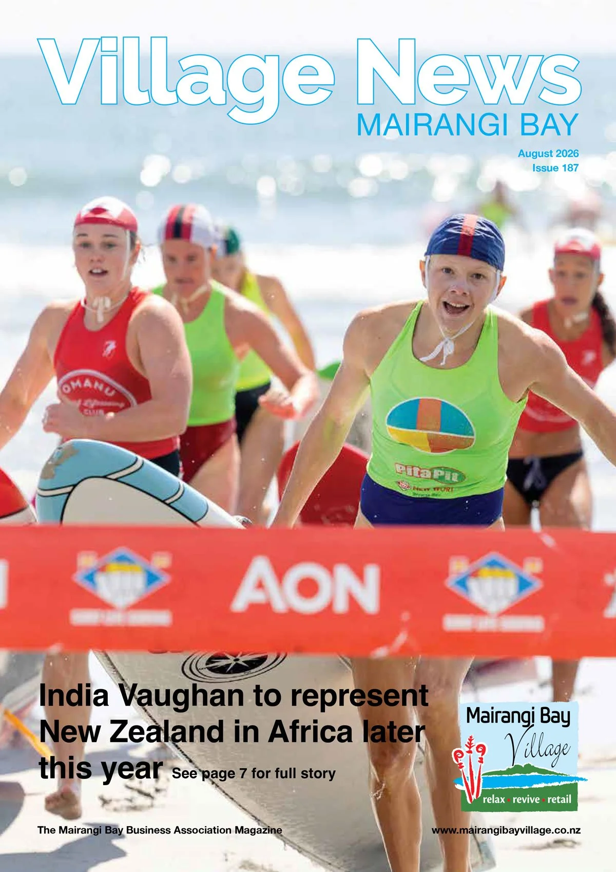 Village News cover, featuring local lifesaver India Vaughan