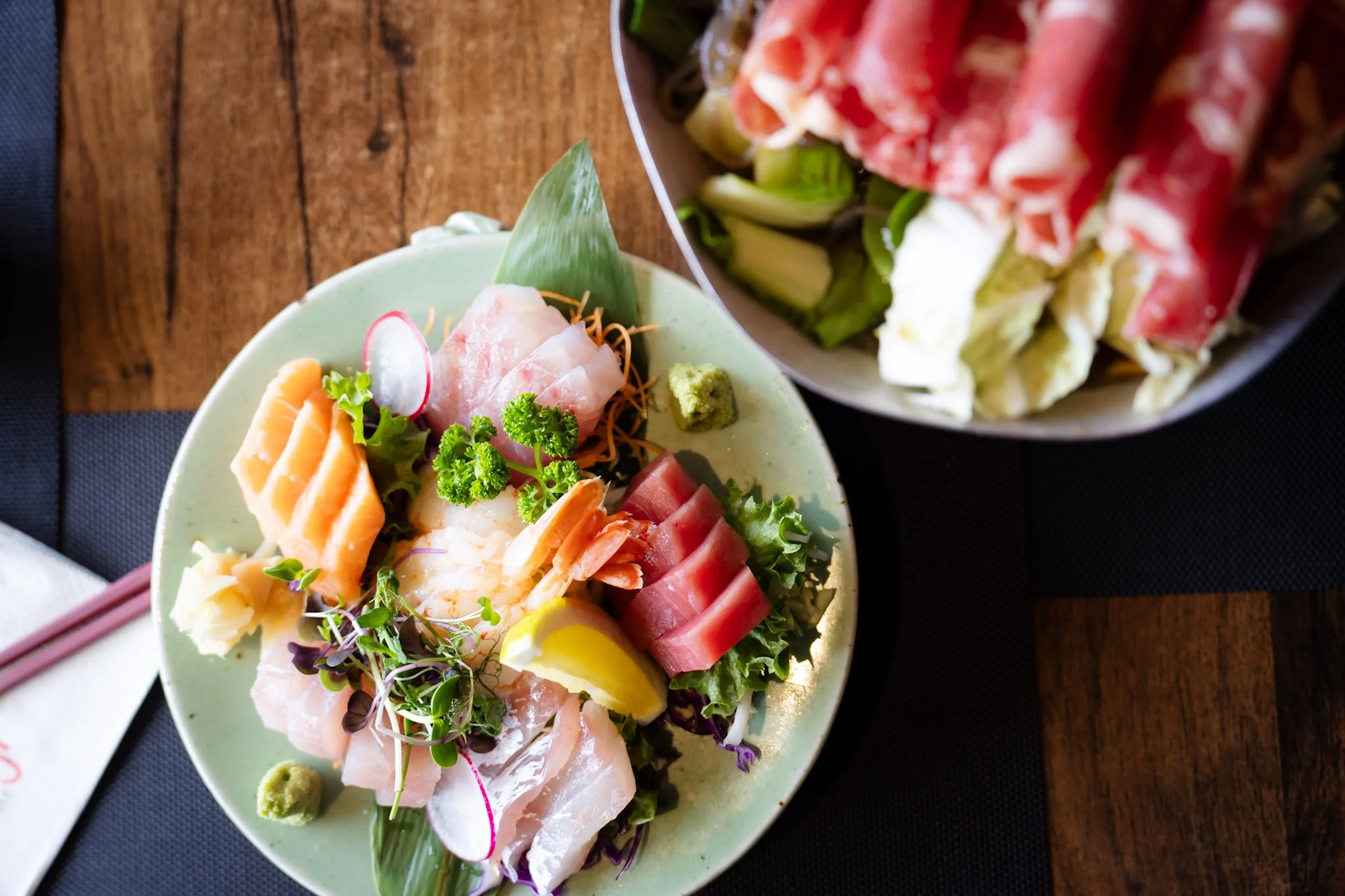 A delicious plate of Sashimi, freshly made