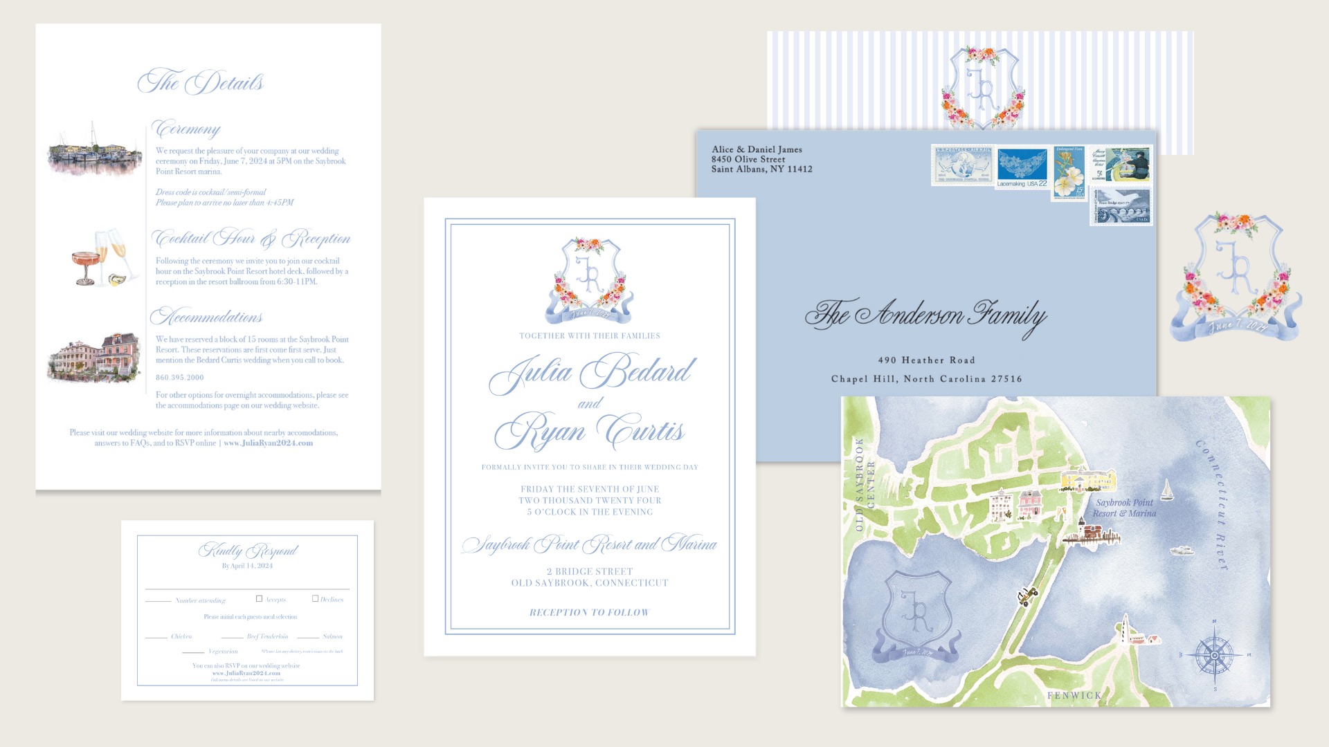My wedding invitation suite mockup