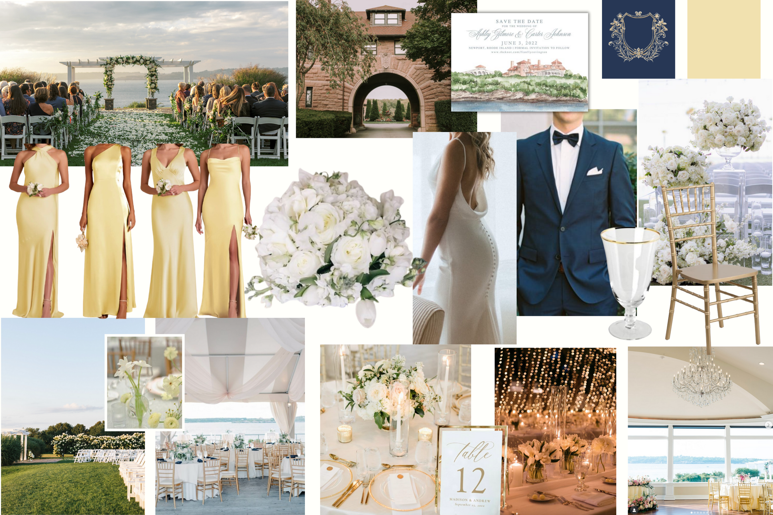 Ocean Cliff "Golden Hour" wedding mood board