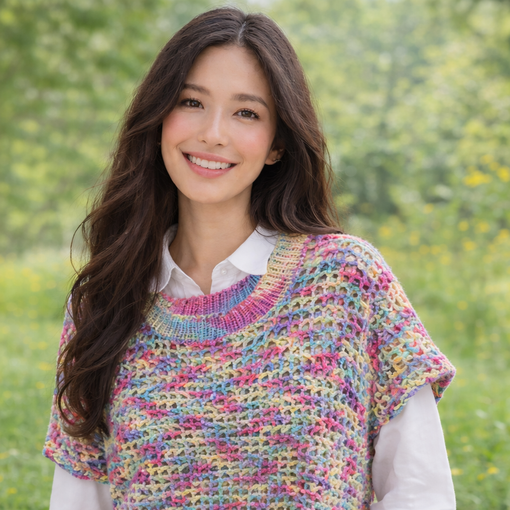 the playful 100% baby alpaca mesh pull over pattern