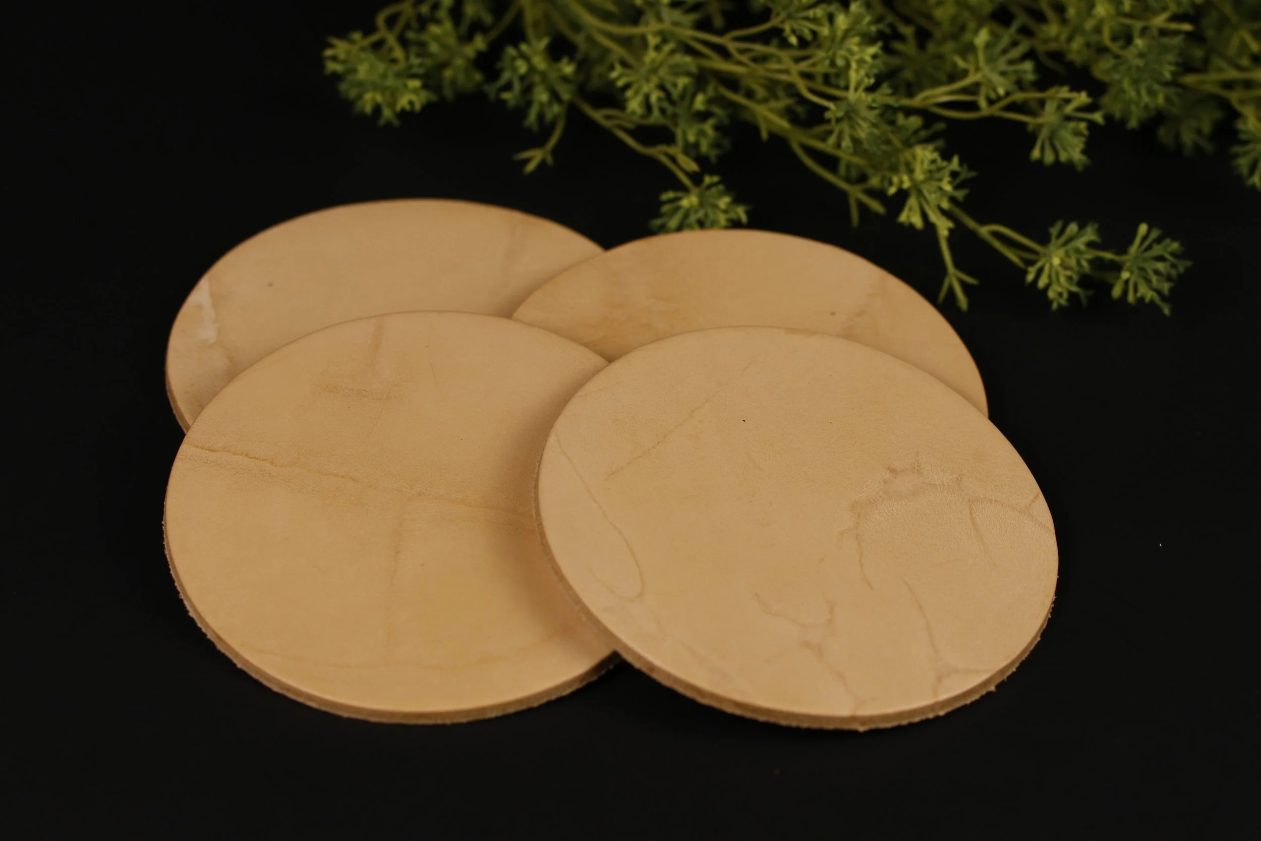 Natural Branded Leather Coaster