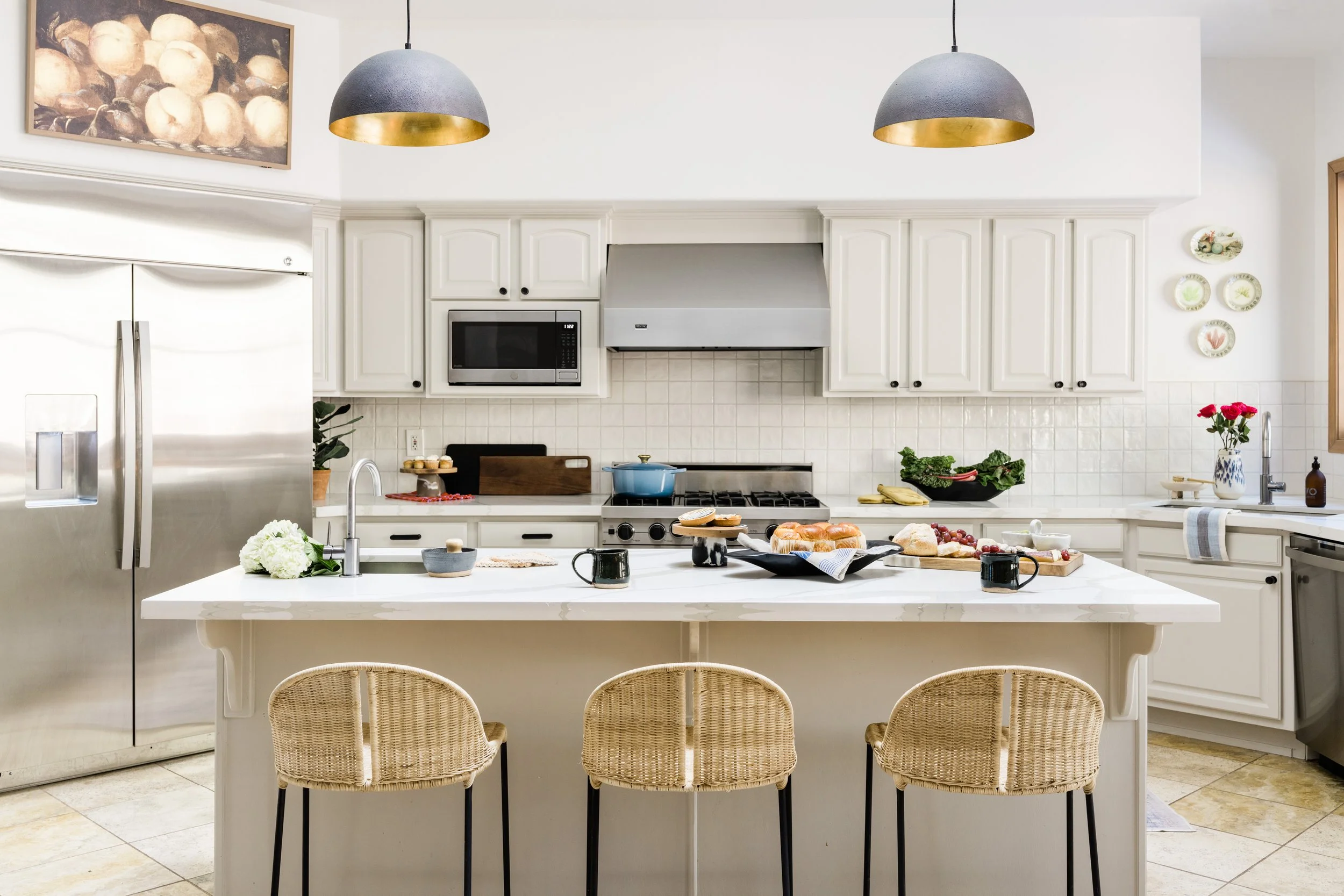white kitchen with cabinetry