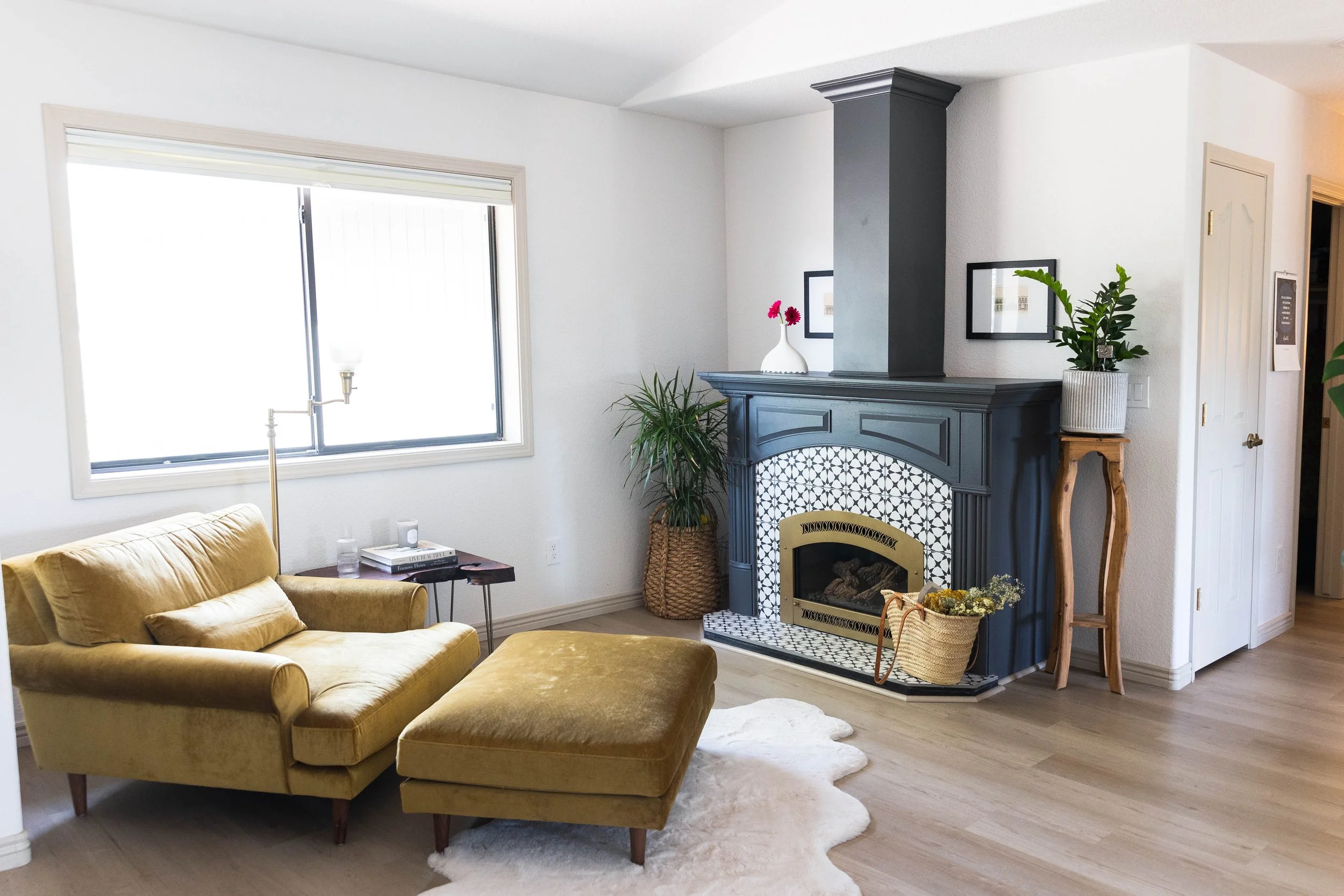 a sofa with chimney designed by KS Designs