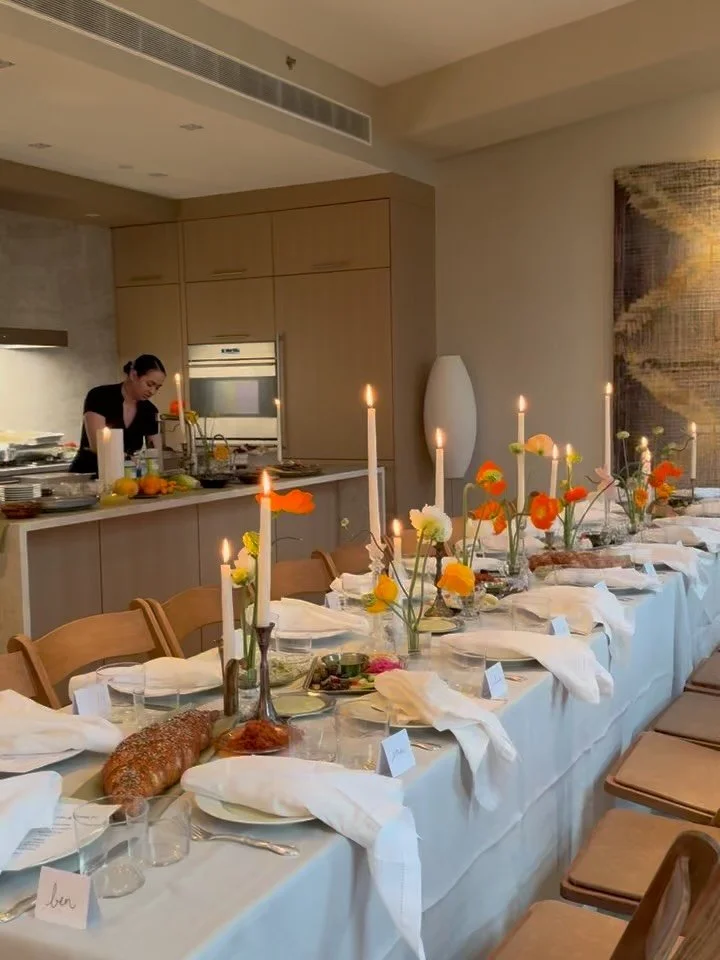 poppies and homemade challah for shabbat
