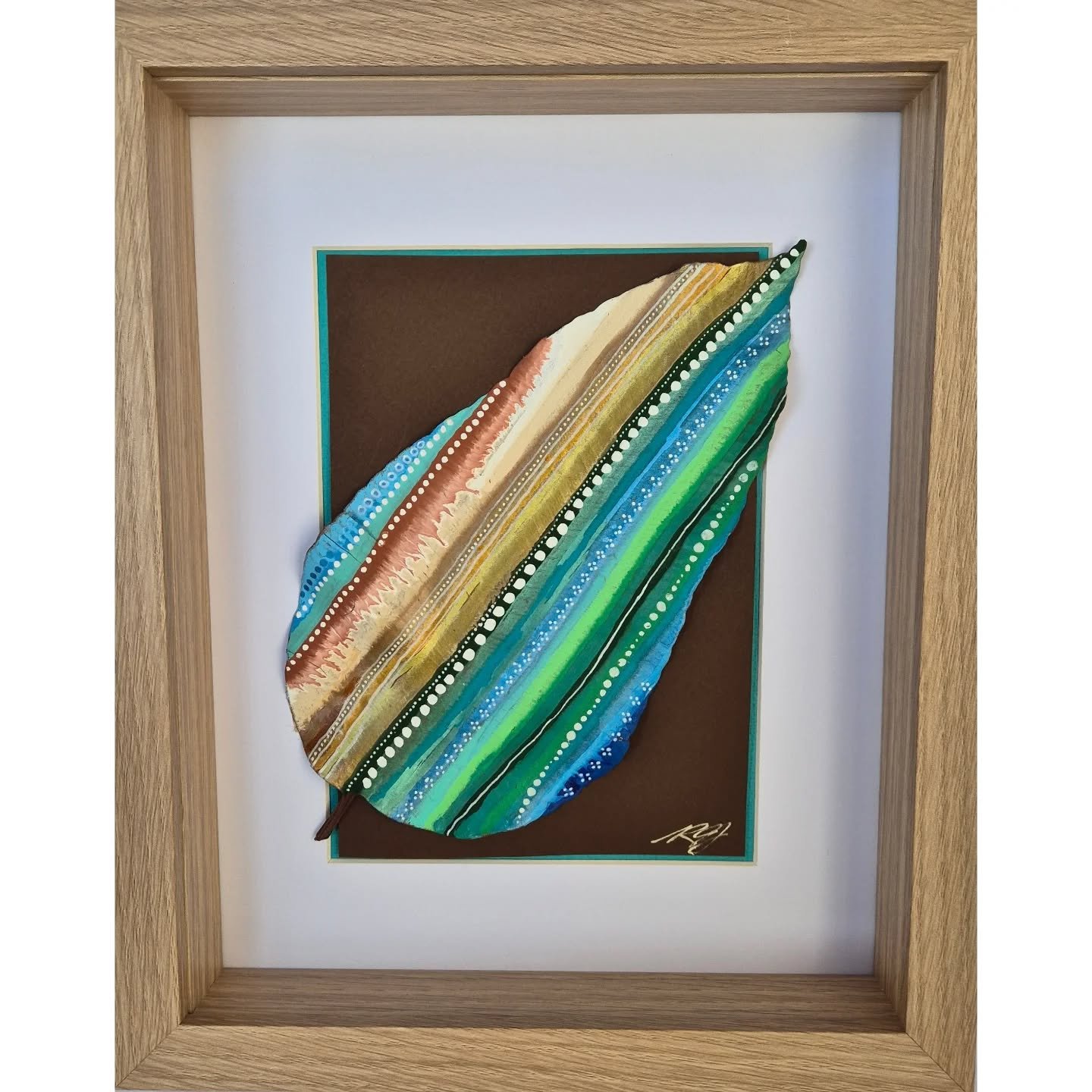 For sale - "Daintree" - this stunning single leaf is inspired by the unique "rainforest meets beach" ecology of Queensland's Daintree Rainforest.  She brings me calm, makes me breathe a little deeper and broadens my perspectives. 