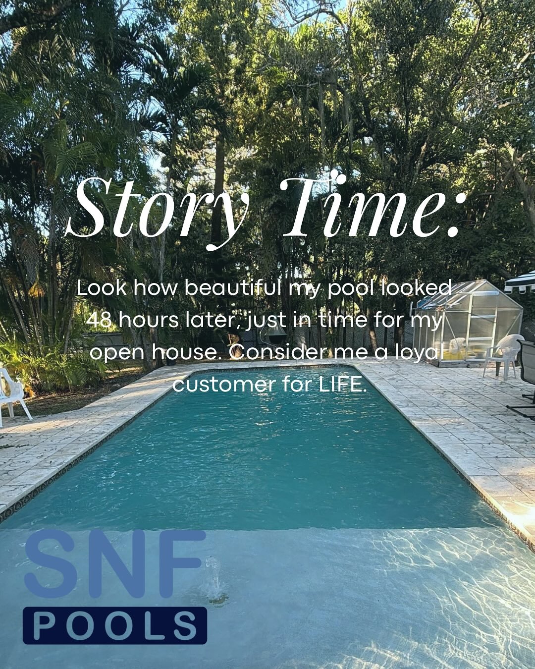 ⭐️⭐️⭐️⭐️⭐️ &ldquo;Consider me a loyal customer for life.&rdquo; - G.C. 

#poolservice #poolmaintenance #snfpools #bluemagic #palmbeach #palmbeachcounty