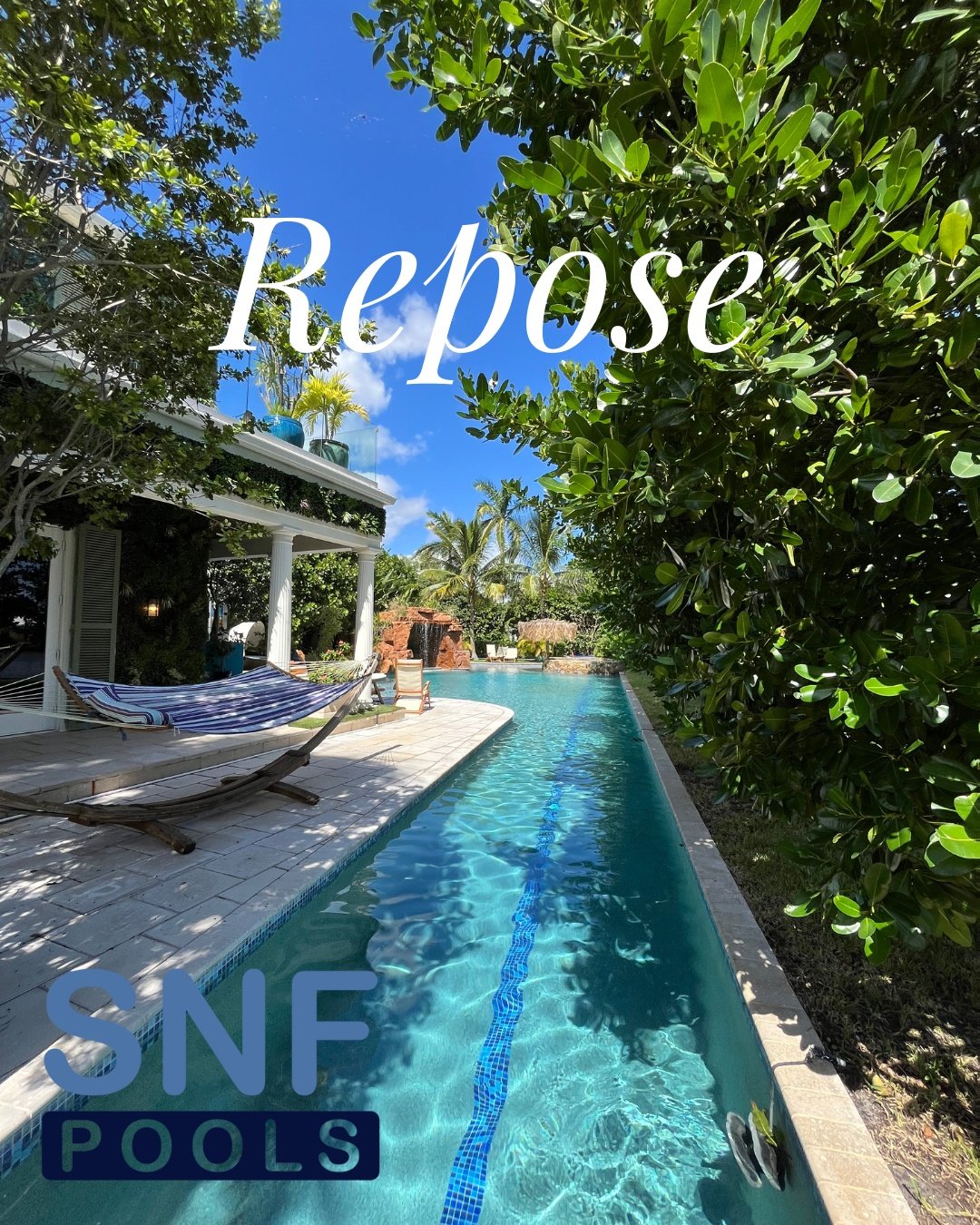 Repose begins where the water meets the edge. Let your pool become a sanctuary of stillness &mdash; beautifully maintained, perfectly balanced, and always ready for a moment of peace. 🌊#LuxuryPools #PalmBeach #PoolMaintenance #BackyardOasis #SNFPool